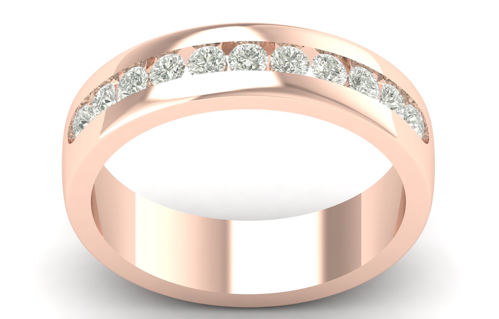 0.44 TW Channel Set Round Cut Lab Grown Diamond Band Engagement Band Men's Wedding Band PR642