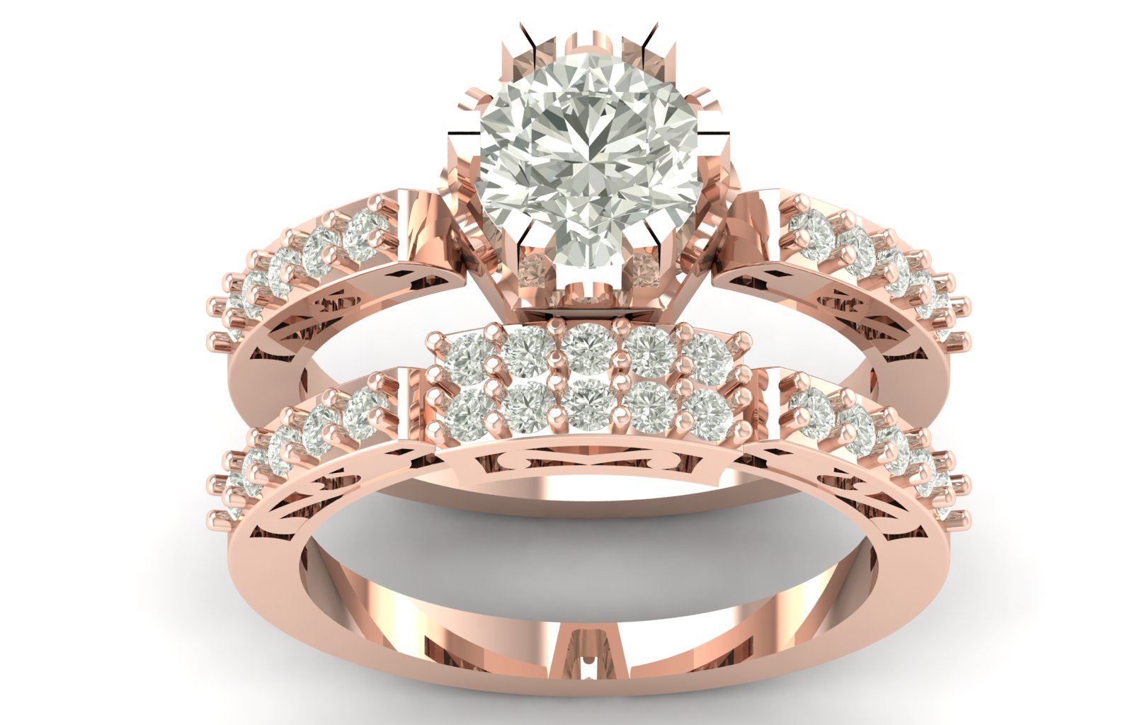 1.84 TW Square Prong Setting Round Cut Lab Grown Diamond Ring Solitaire Ring Stylish Band Wedding Ring Engagement Ring PR604