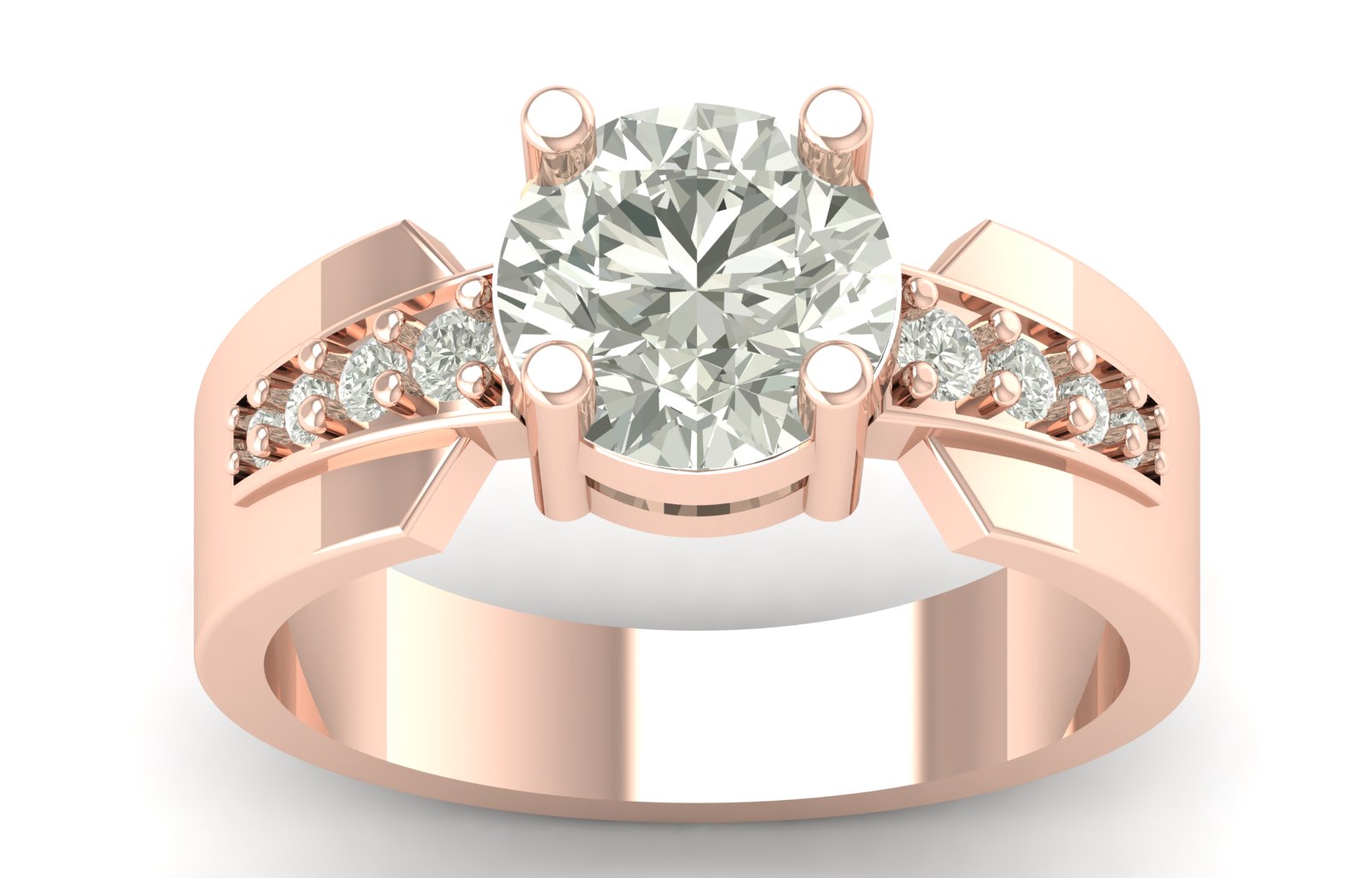 2.08 TW Unique Ring Prong Setting Round Cut Lab Grown Diamond Ring Solitaire Ring Wedding Ring Engagement Ring PR602