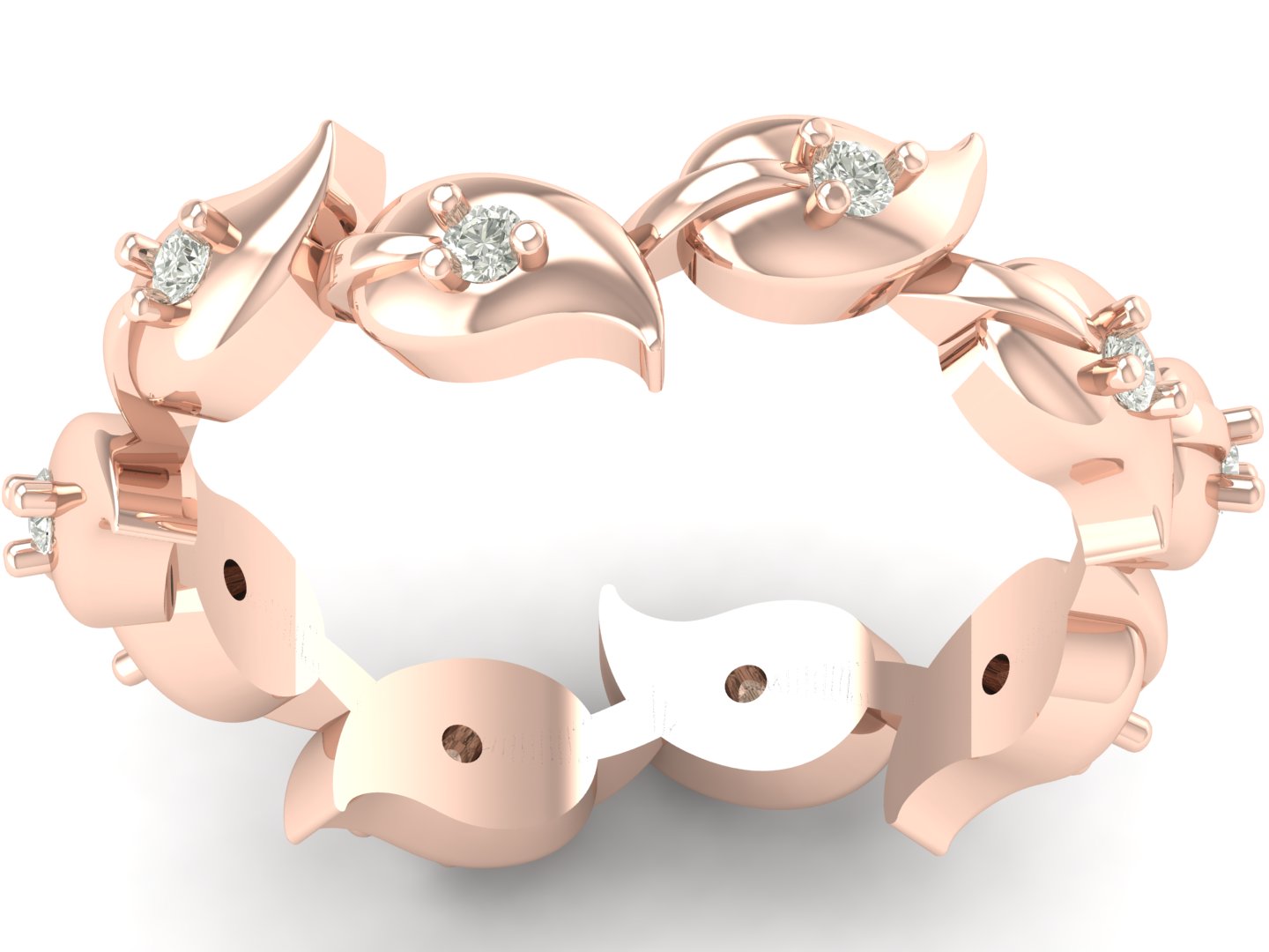 0.15 TW Leaf Bridal Ring Prong Set Ring Round Cut Lab Grown Diamond Ring Wedding ring Bridal Ring Engagement ring PR601