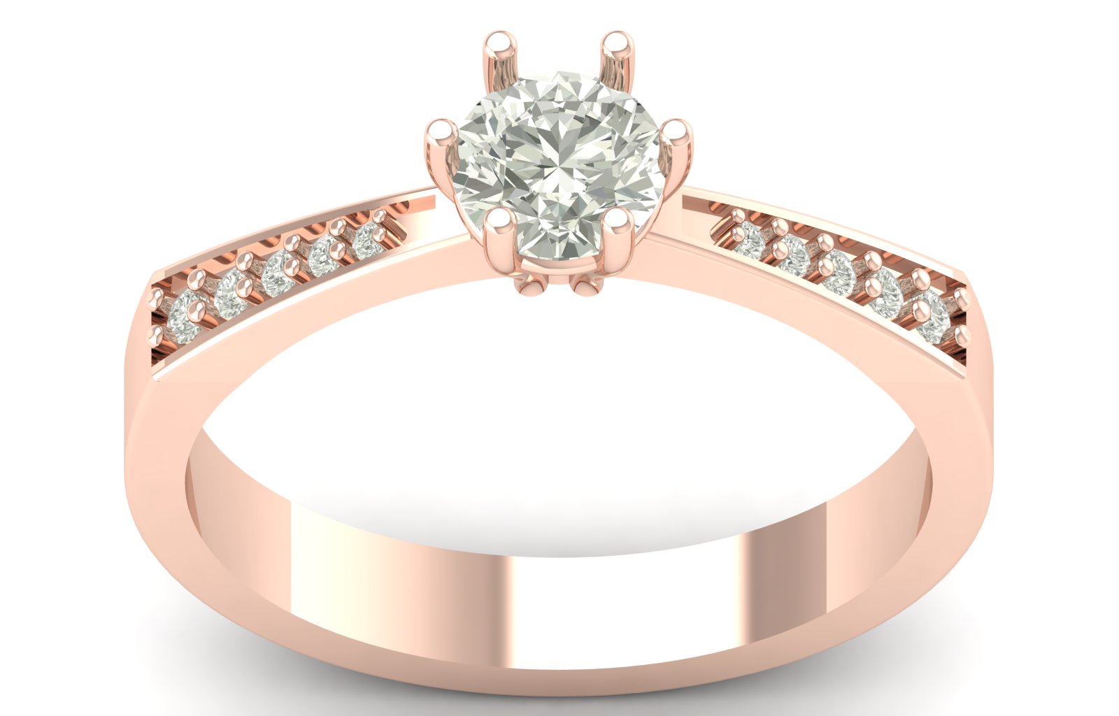 0.54 TW Round Cut Lab Grown Diamond Ring Round Prong Setting Engagement Ring Bridal Wedding Ring PR637