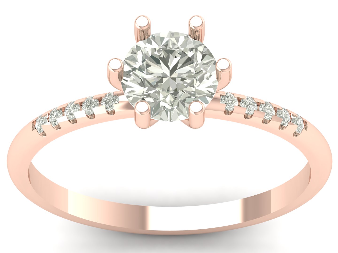 0.88 TW Round Cut Lab Grown Diamond Ring Prong Setting Engagement Ring Bridal Wedding Ring Solitaire Ring PR621