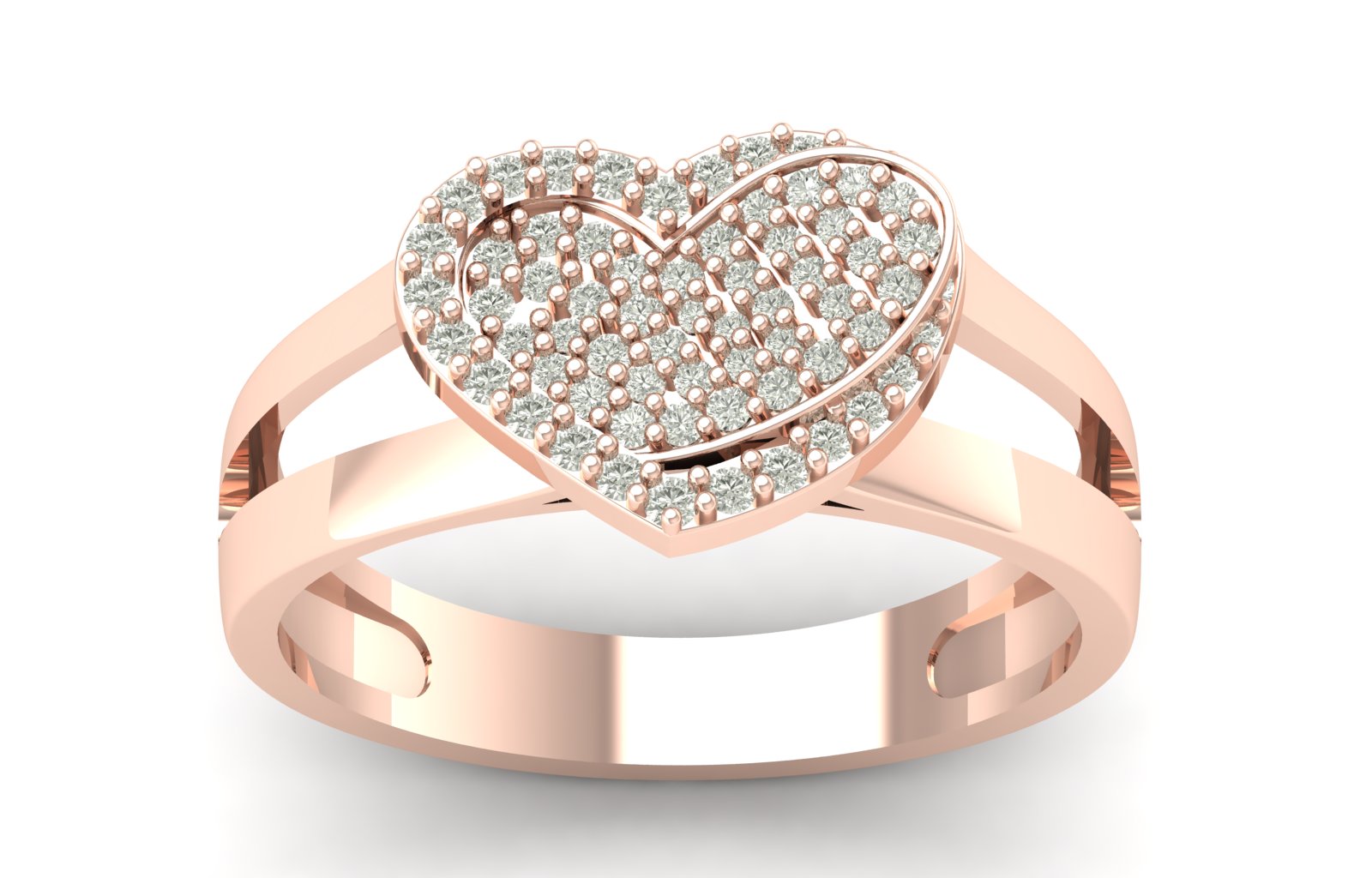 0.25 TW Cute Heart Shape Ring Prong Set Round Cut Lab Grown Diamond Wedding Ring Bridal Ring Engagement Ring valentine Ring PR530