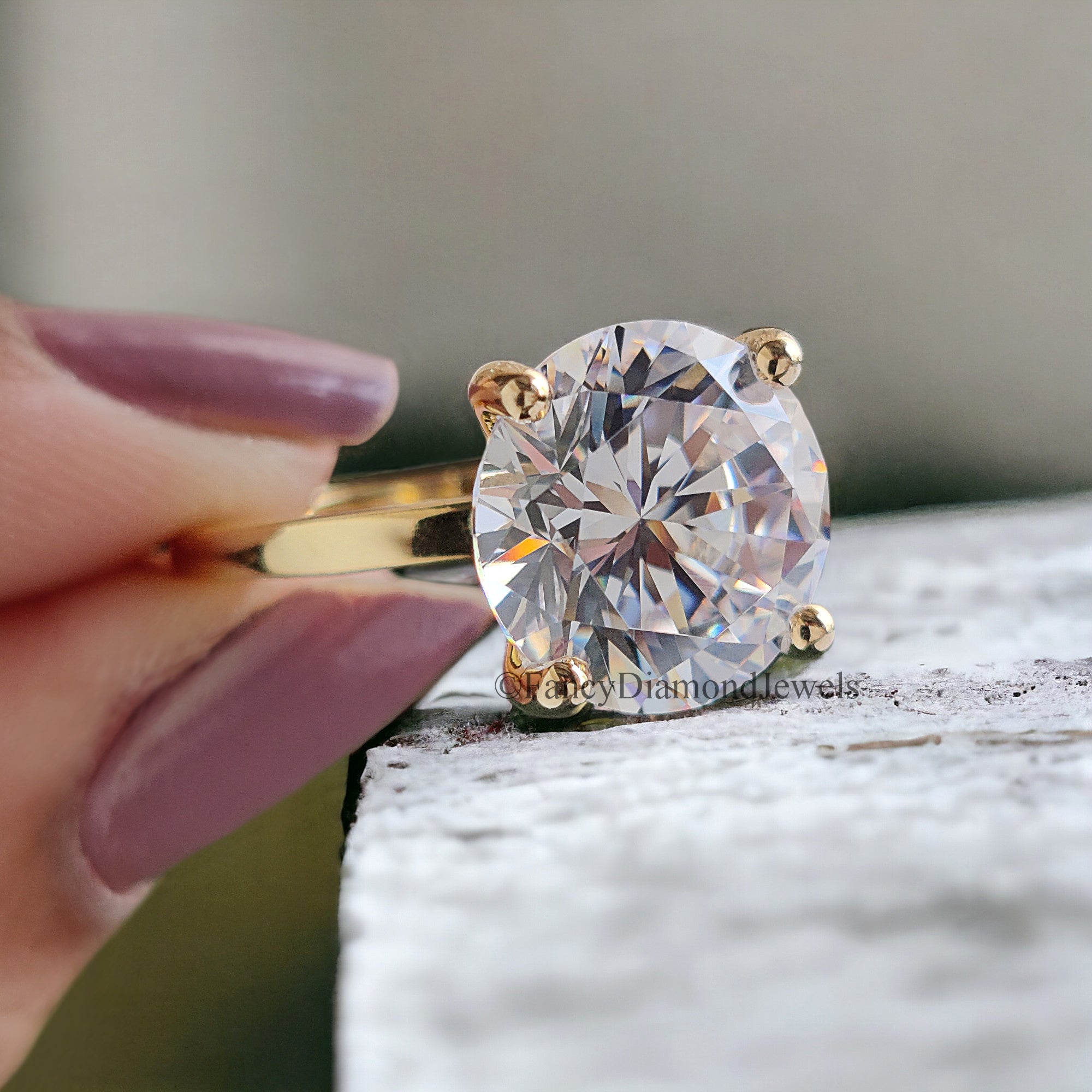 5.00 CT Round engagement ring Gold ring Silver ring Promise ring Diamond ring Simulant ring Solitaire ring Gift for her Stacking ring FD109