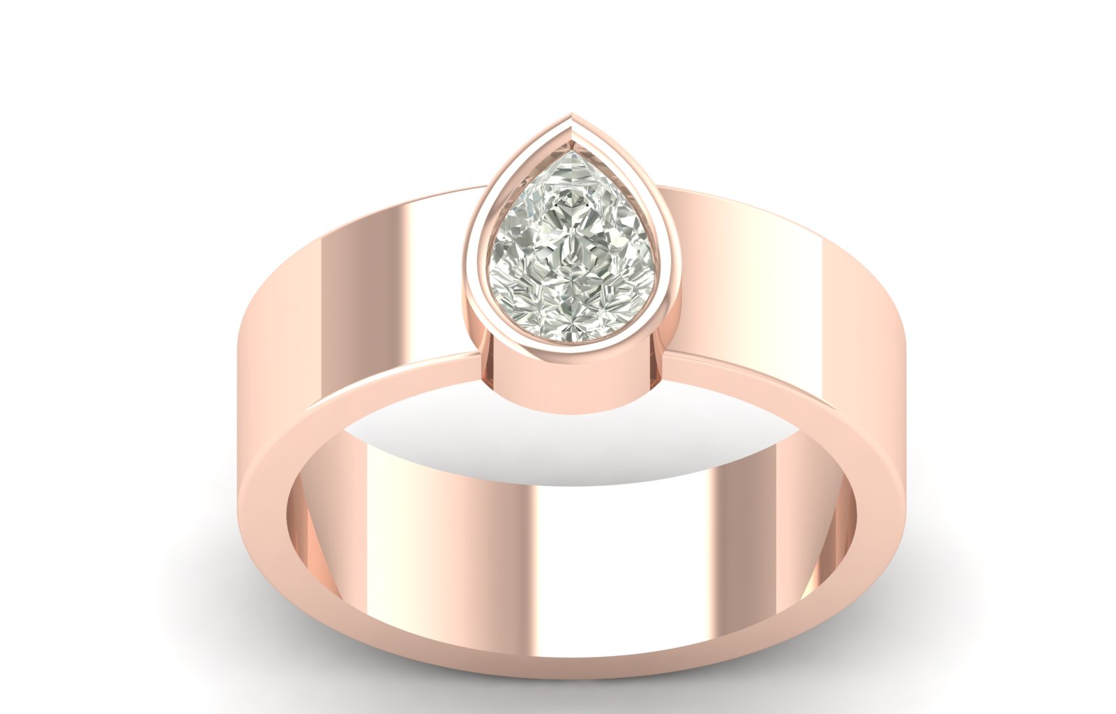 Pear Shape Band 0.65 TW Bezel Setting Band Pear Cut Lab Grown Diamond Band Engagement Band Stylish Band Men's Wedding Band PR583