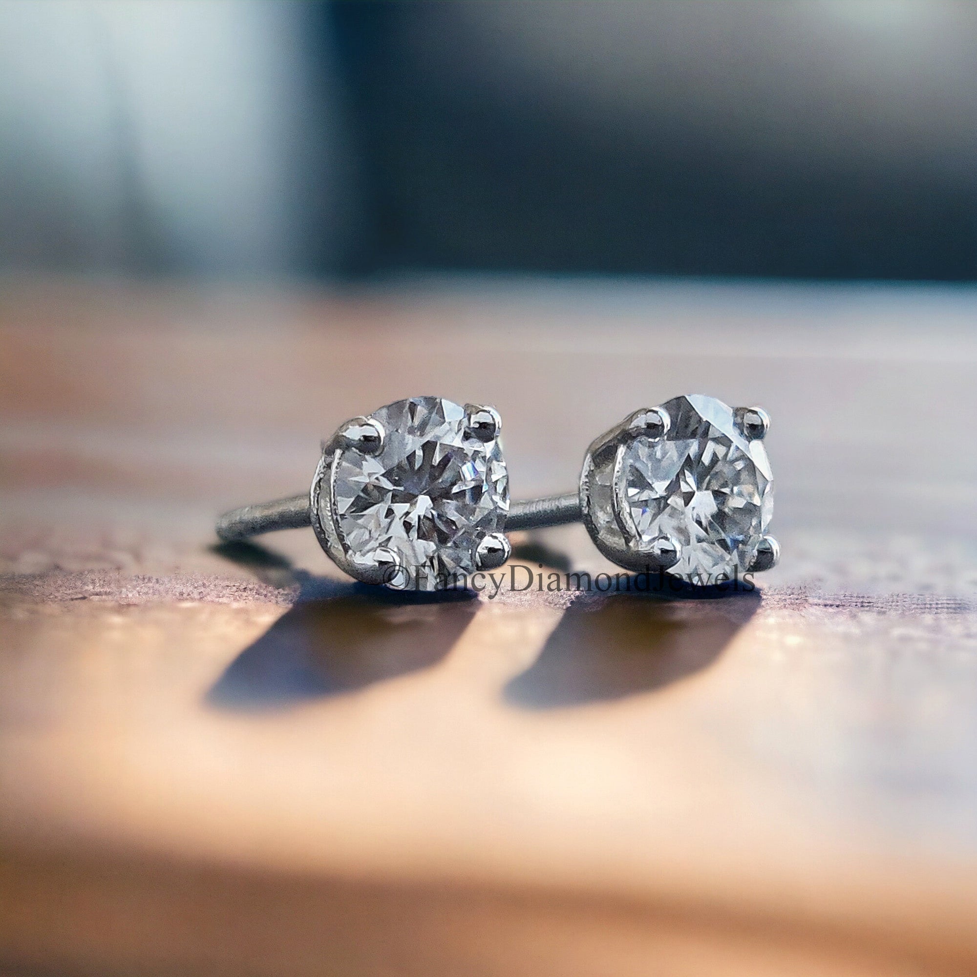 5 MM Round Brilliant Cut Earrings Colorless Moissanite Stud Earrings Screw Back Earrings Wedding Earrings Round Studs Earrings for Her FD23