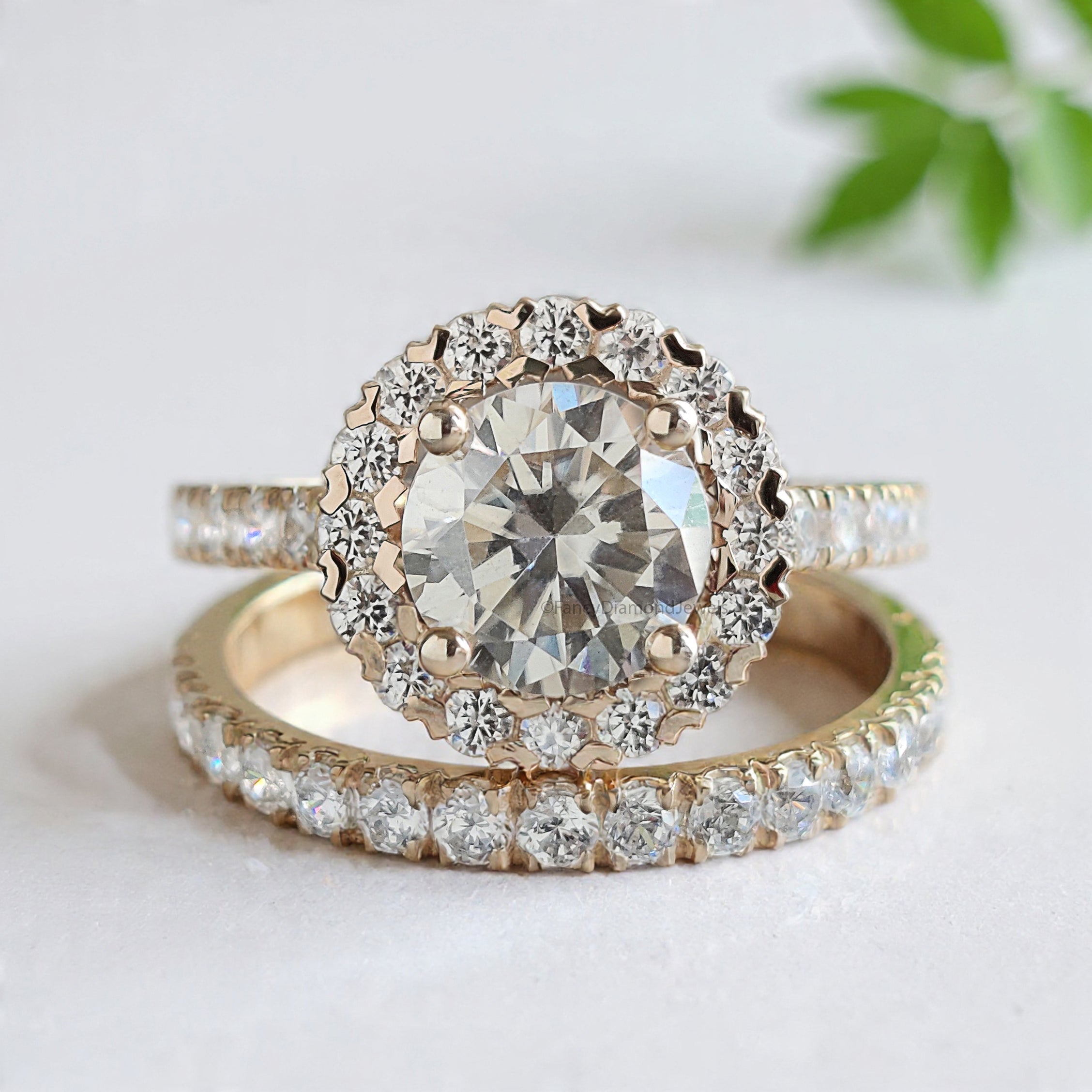 1.00 CT Round Lab Grown Diamond Promise Ring Set Round Diamond Set in Halo Ring Round Diamond Engagement Ring Gift For Wedding Ring FD471