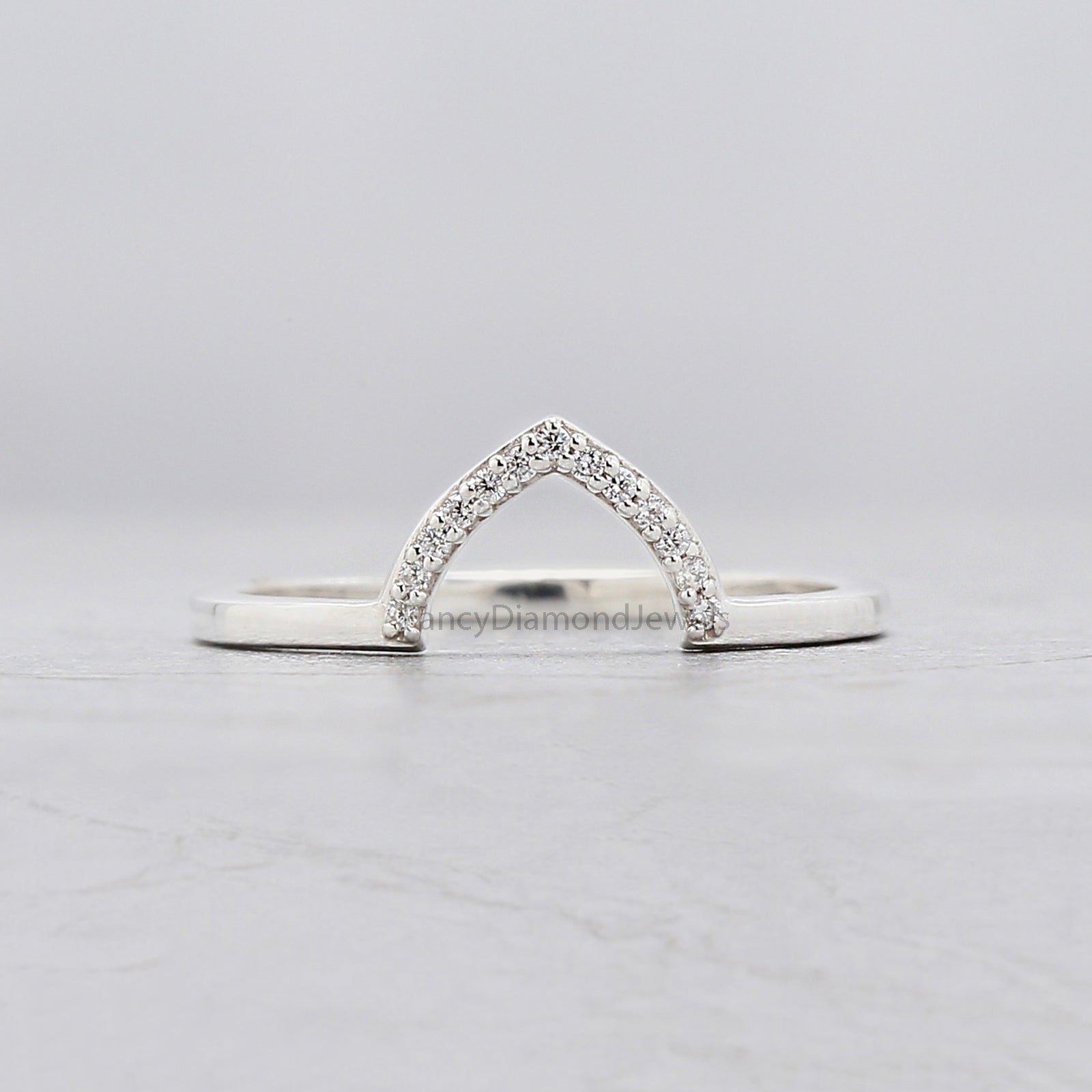 Triangle Cut Blue Color Diamond Ring 0.55 Ct 5.15 MM Triangle Shape Diamond Ring 14K White Gold Silver Engagement Ring Gift For Her QL3136