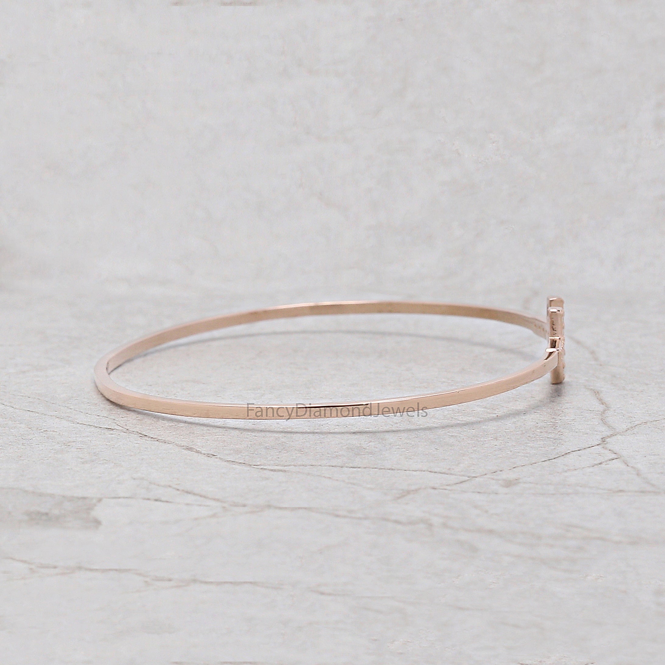 Round White Color Diamond Bracelet, White Diamond Anniversary Gift Bracelet, Gold Bracelet, Round Brilliant Cut Diamond Bracelet, KD1148