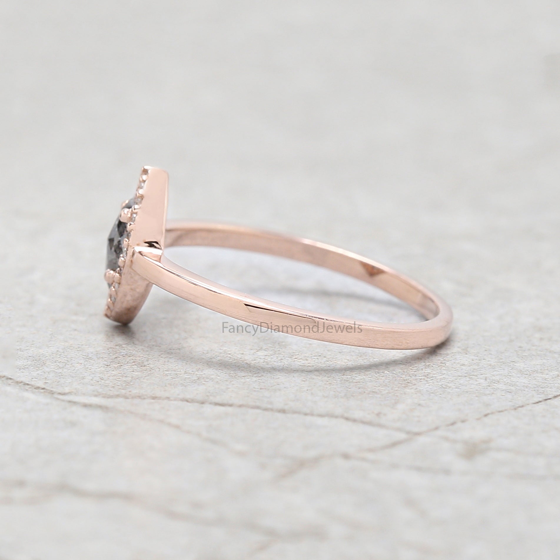 Marquise Salt and pepper Diamond Ring, Salt and pepper Marquise Diamond Engagement Ring, Marquise Diamond Ring, Marquise Shape Ring, KD1138