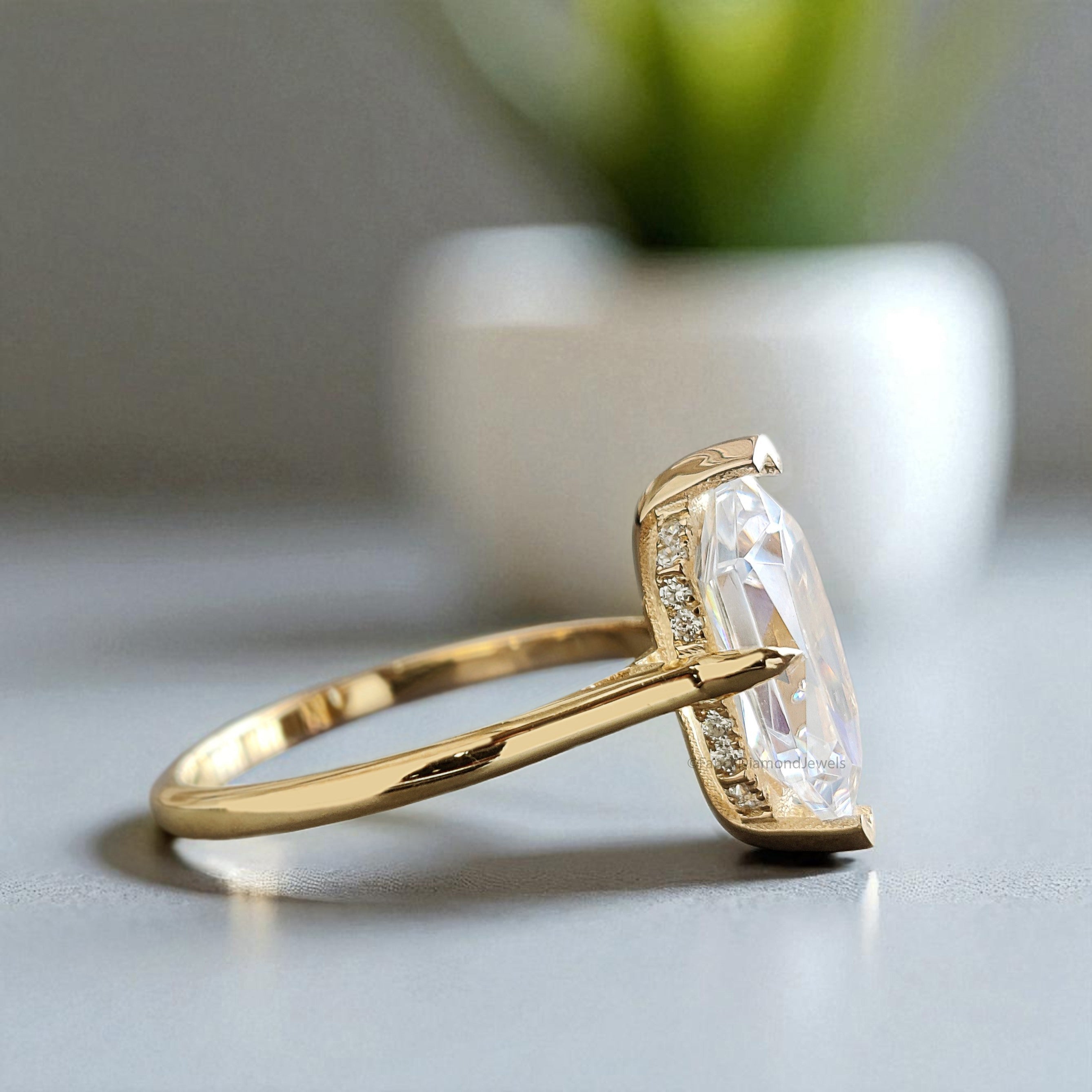 Dutch Marquise Cut engagement ring 9mm 10mm 12mm 14mm stone ring Silver Simulated ring Marquise Diamond Hidden Halo ring Gift for her FD413