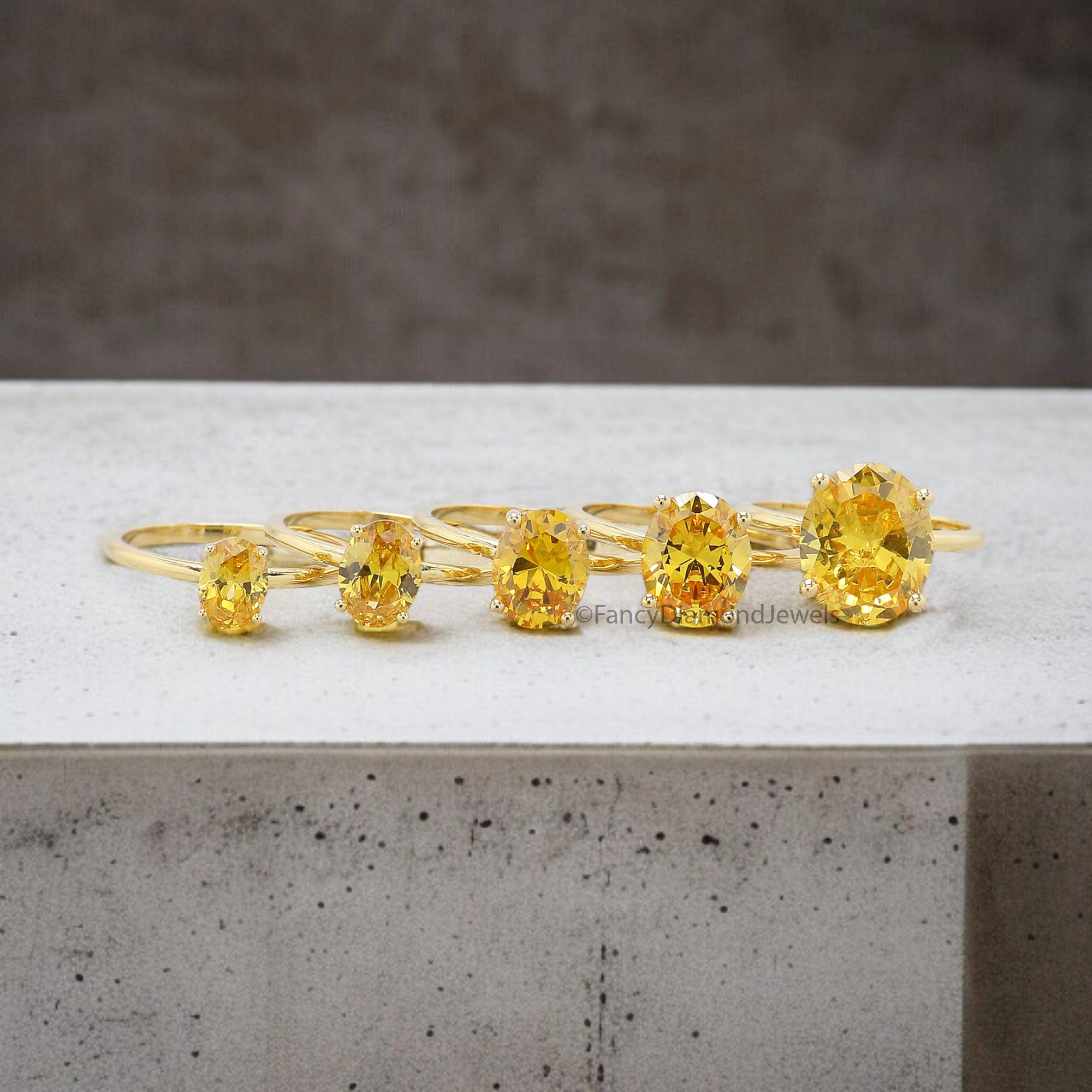 Oval Yellow Sapphire stone engagement ring 12mm 10mm 9mm 8mm 7mm ring silver simulant Ring Solitaire ring Diamond ring Gift for her FD340