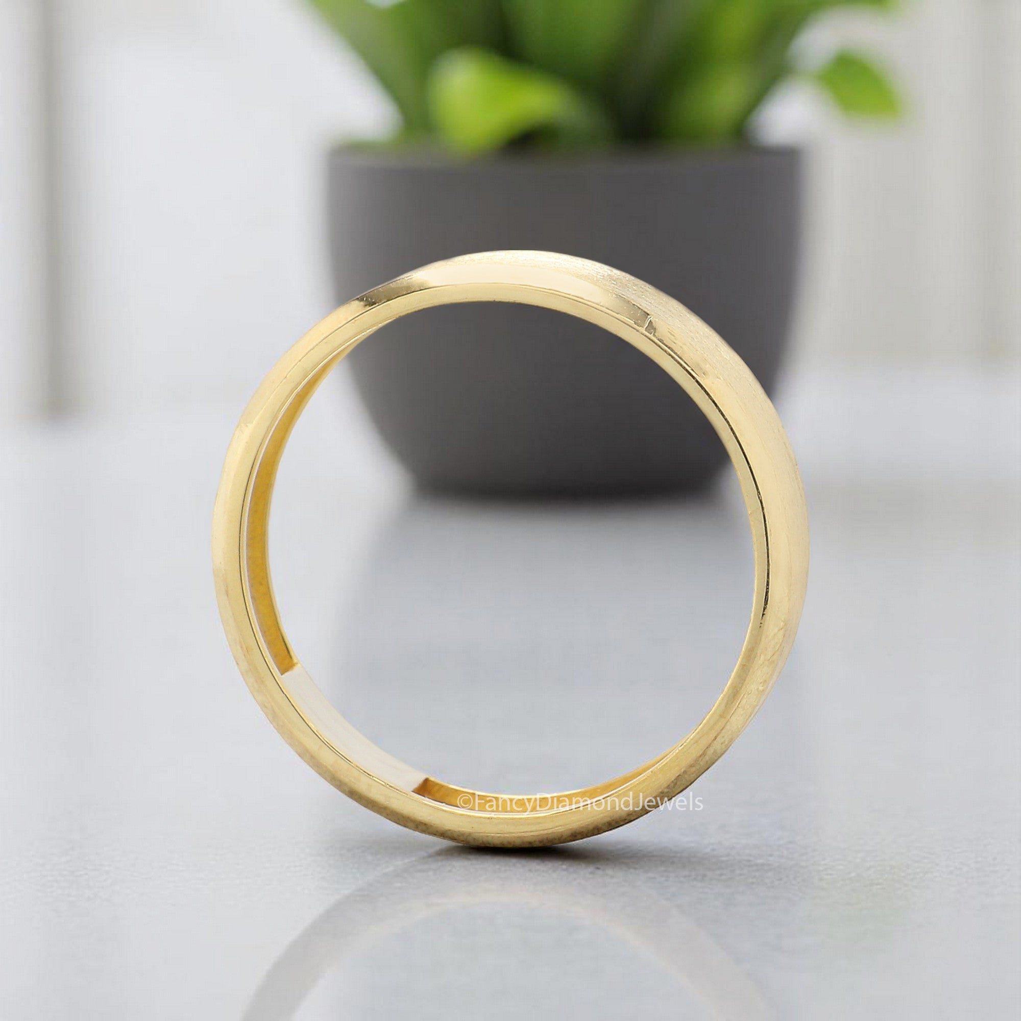Men's Band Yellow Gold Tungsten Wedding Ring Engagement Band Tungsten Anniversary Ring Gift For Him FD351