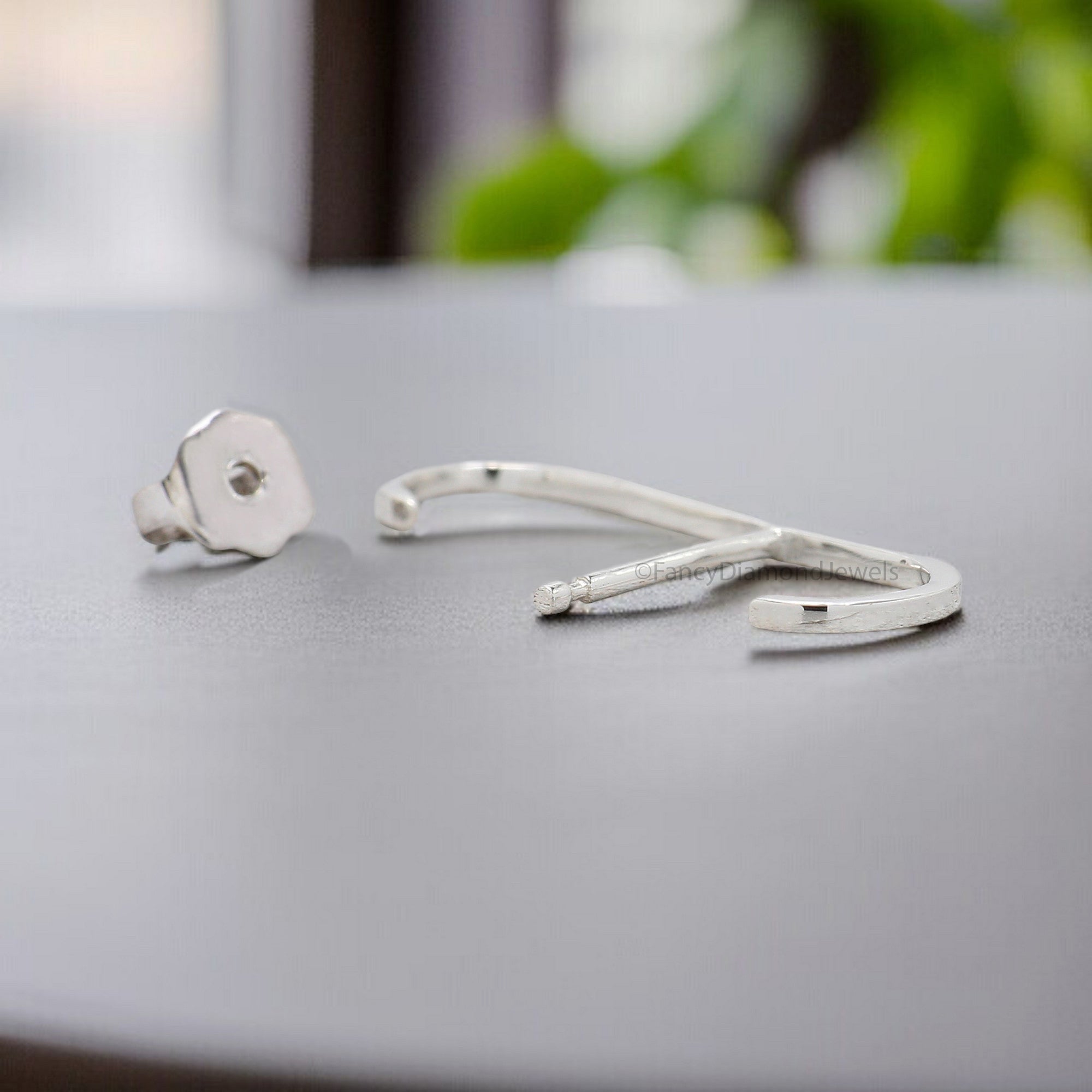 Suspender Earring Minimalist Silver Earring Modern Geometric Ear Lobe Cuff Earring 14k Gold Filled Stud Bar Earring Simple Gift FD324