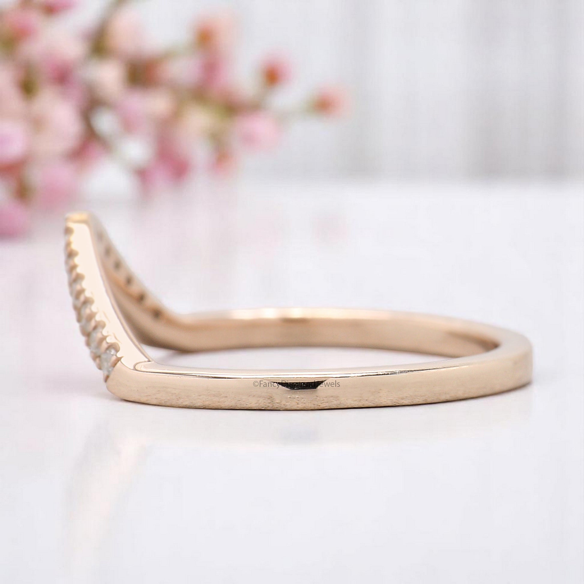 Round Diamond Wedding Band Half Eternity Minimalist Ring Micro Peak Stacking dainty matching Band anniversary ring Gift For Her KD830
