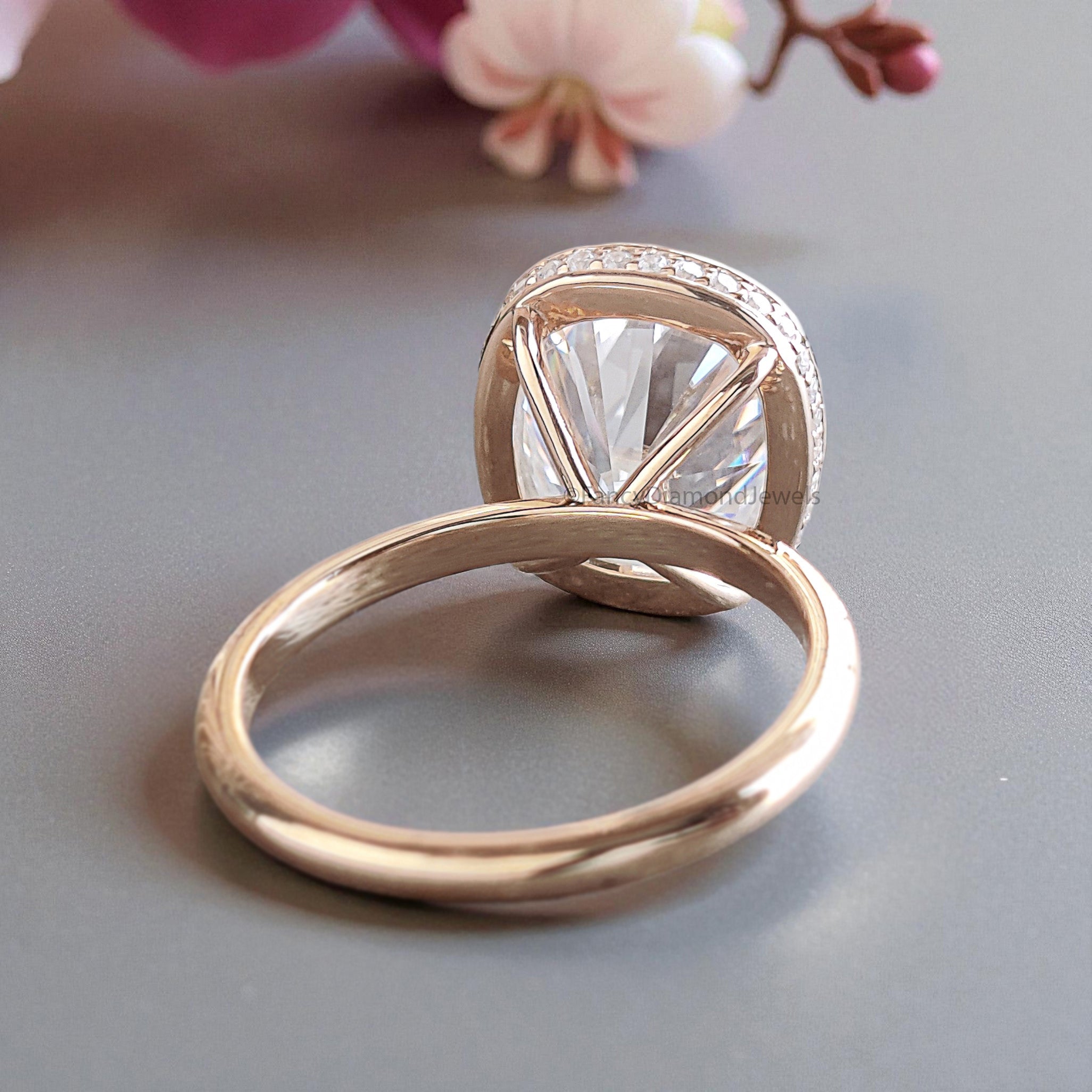 4.00 CT Cushion Shape Colorless Moissanite Ring Bezel Set With Hidden Halo Elongated Cushion Moissanite Ring Wedding Ring Gift For Her FD457