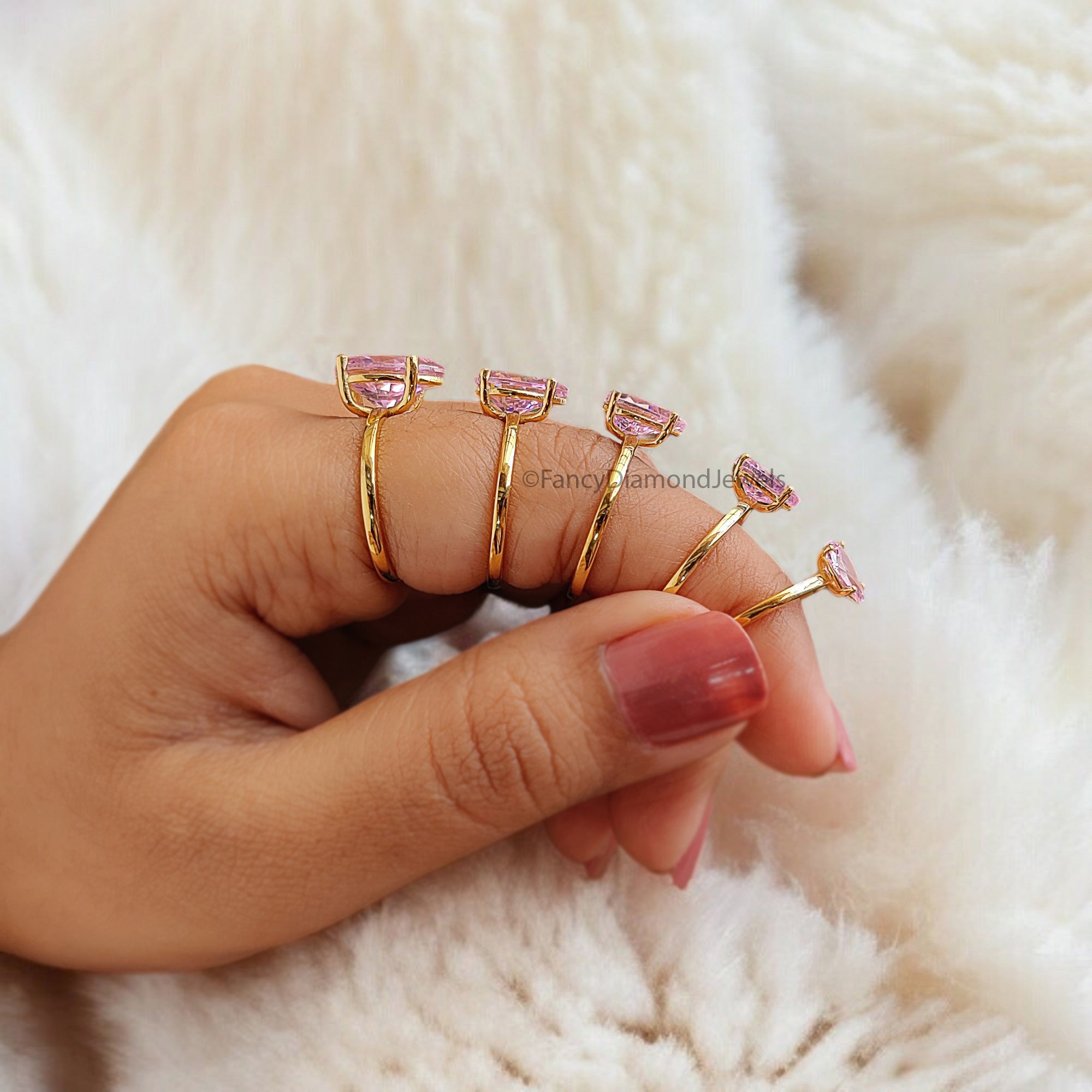 Pear Pink Tourmaline engagement ring 12mm 10mm 9mm 8mm 7mm stone ring Simulant Solitaire ring Diamond ring Silver ring Gift for her FD352