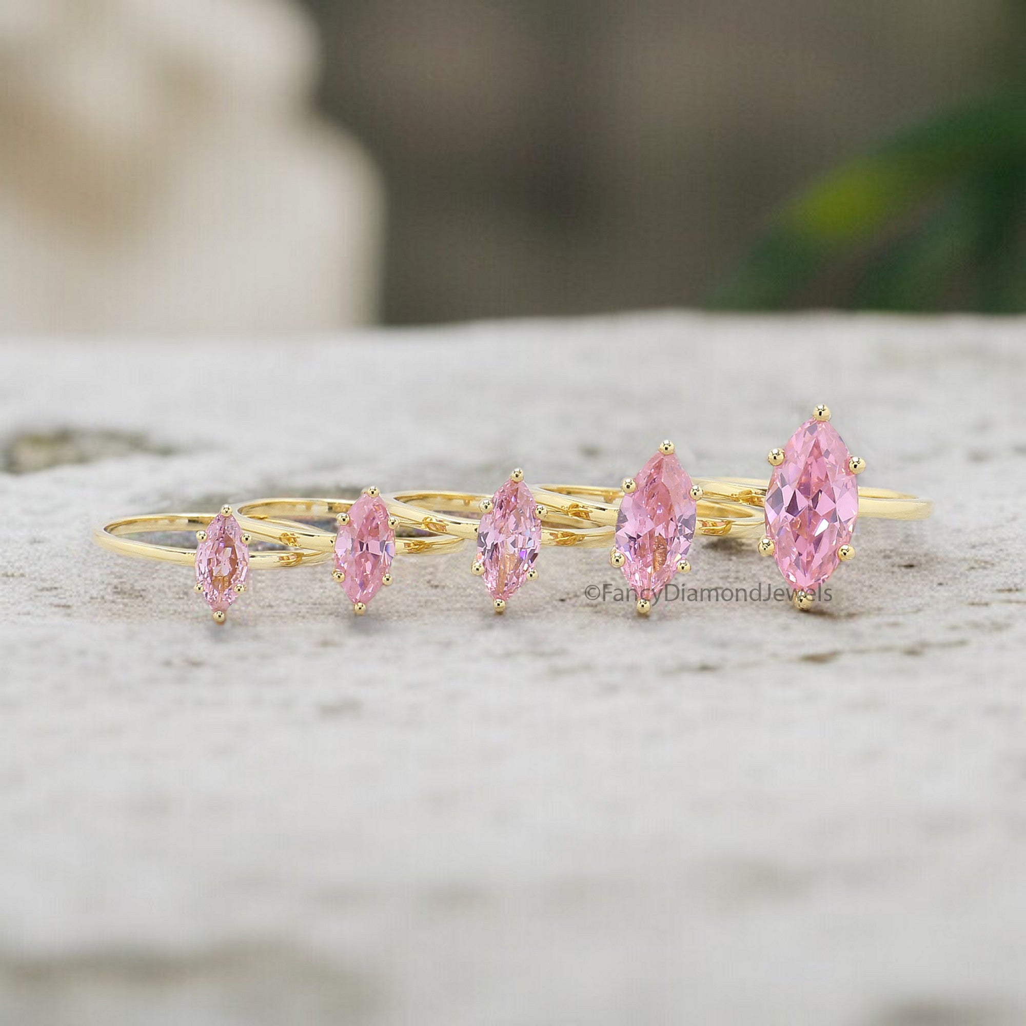 Marquise Pink Tourmaline engagement ring 8mm 9mm 10mm 12mm 14mm stone ring Simulant Marquise Solitaire ring Silver ring Gift for her FD339