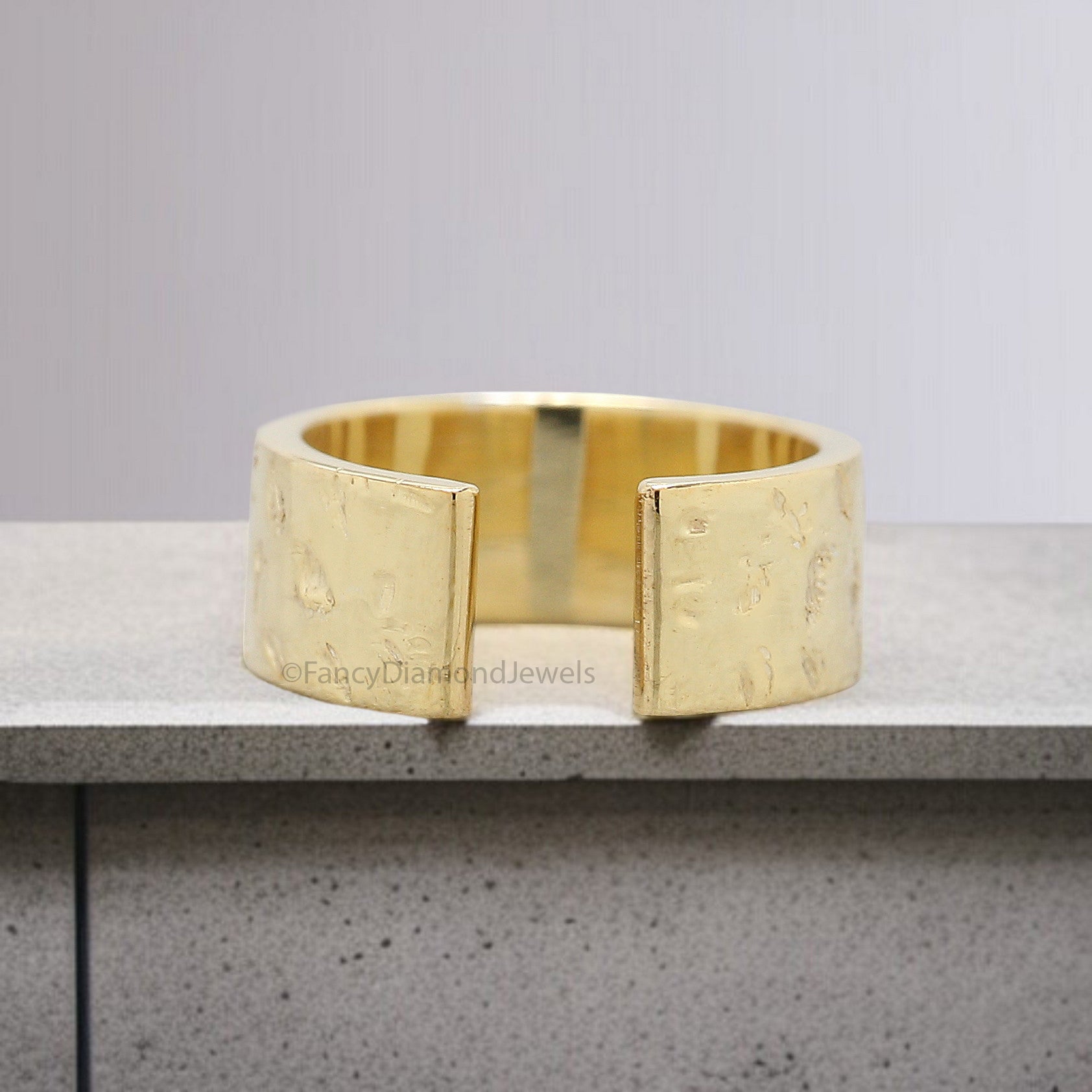 Dainty Single Band Ear Cuff Earring Hammered Sterling Silver Ear Cuff Simple earring Yellow Gold Ear Wrap Cuff FD345