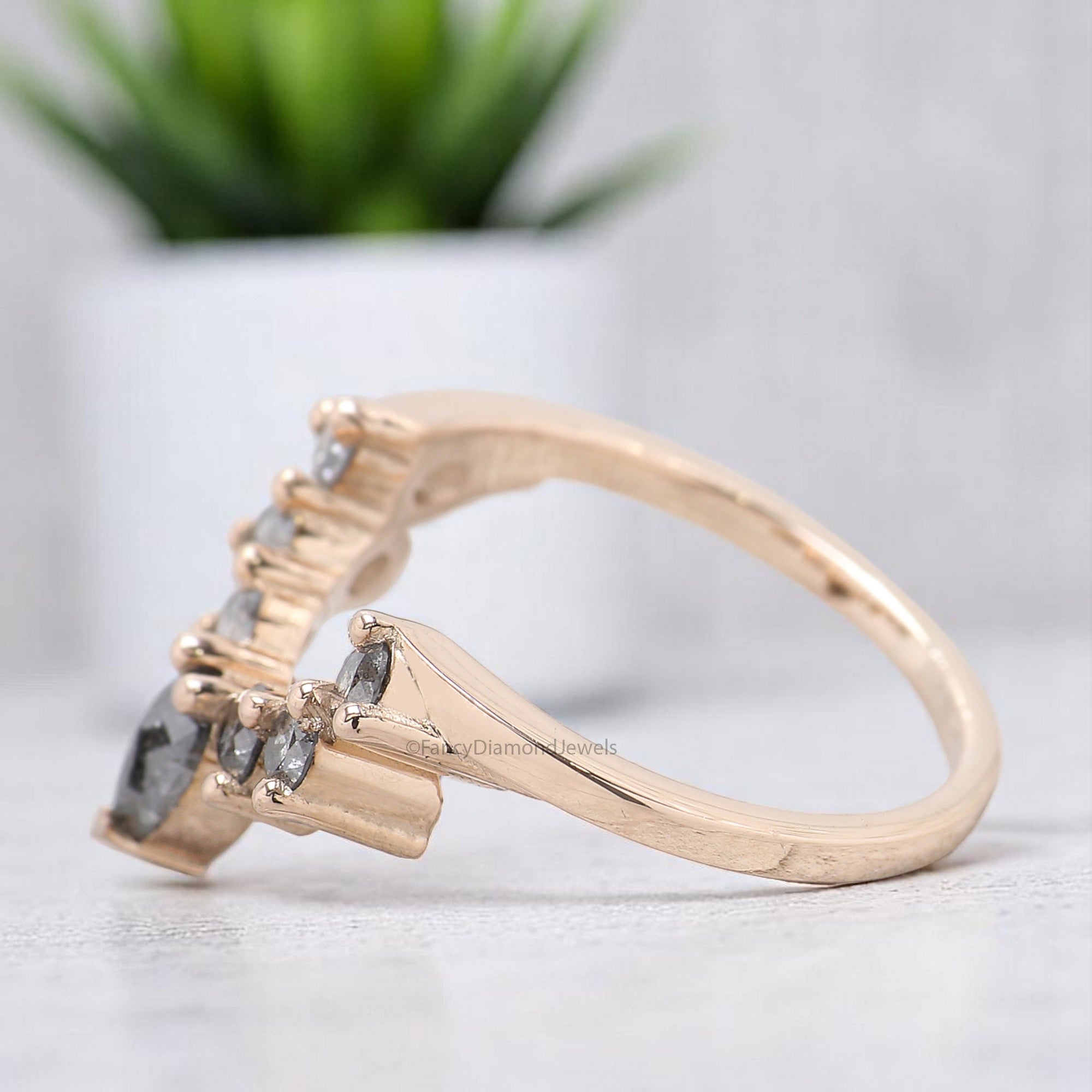 1.50 MM Salt And Pepper Diamond Wedding Band Silver/10K/14K/18K Gold Minimalist stacking dainty matching anniversary Ring Gift For Her KD351