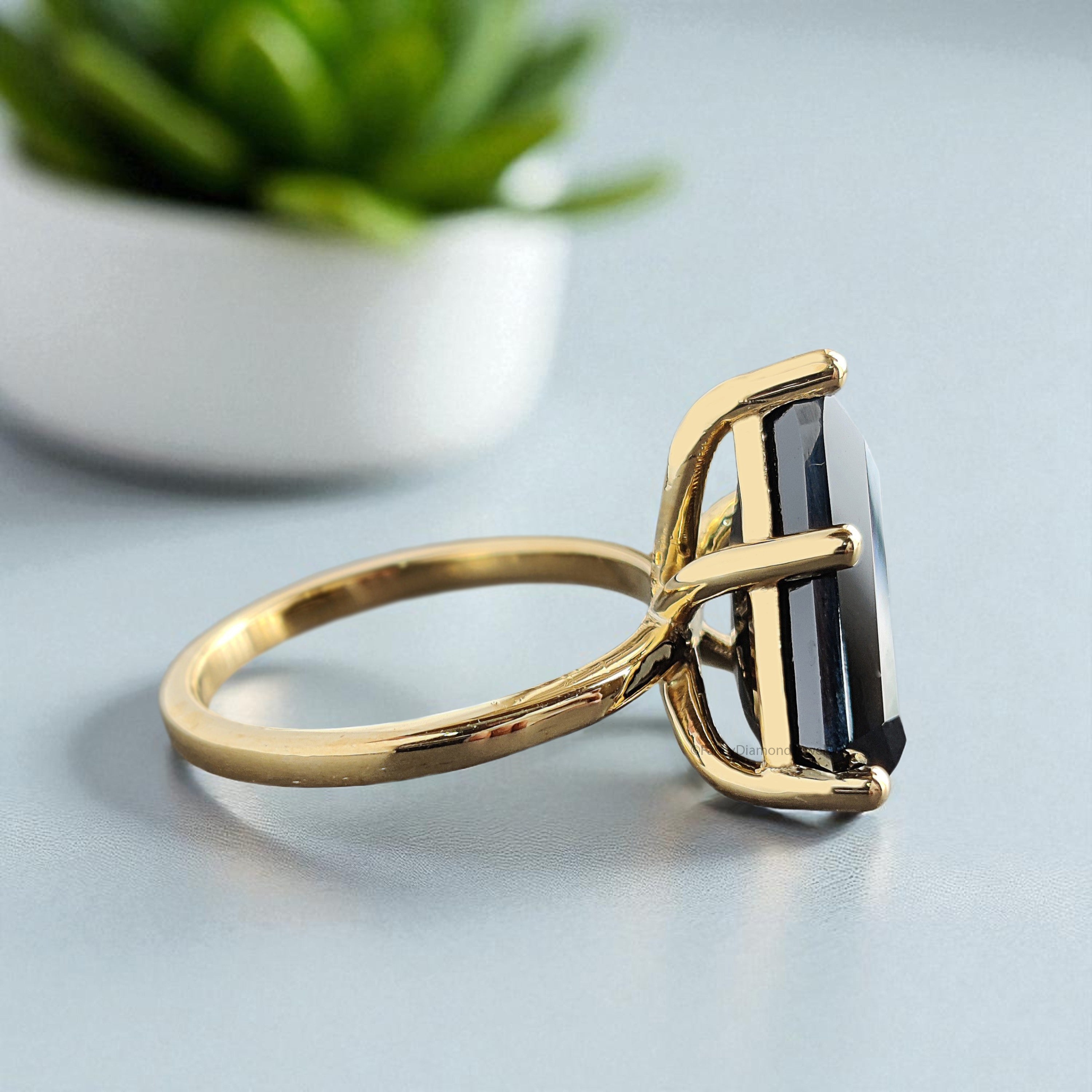 Shield Black Onyx engagement ring 14mm 13mm 12mm 11mm 10mm stone ring Simulant Solitaire ring Diamond ring Silver ring Gift for her FD418