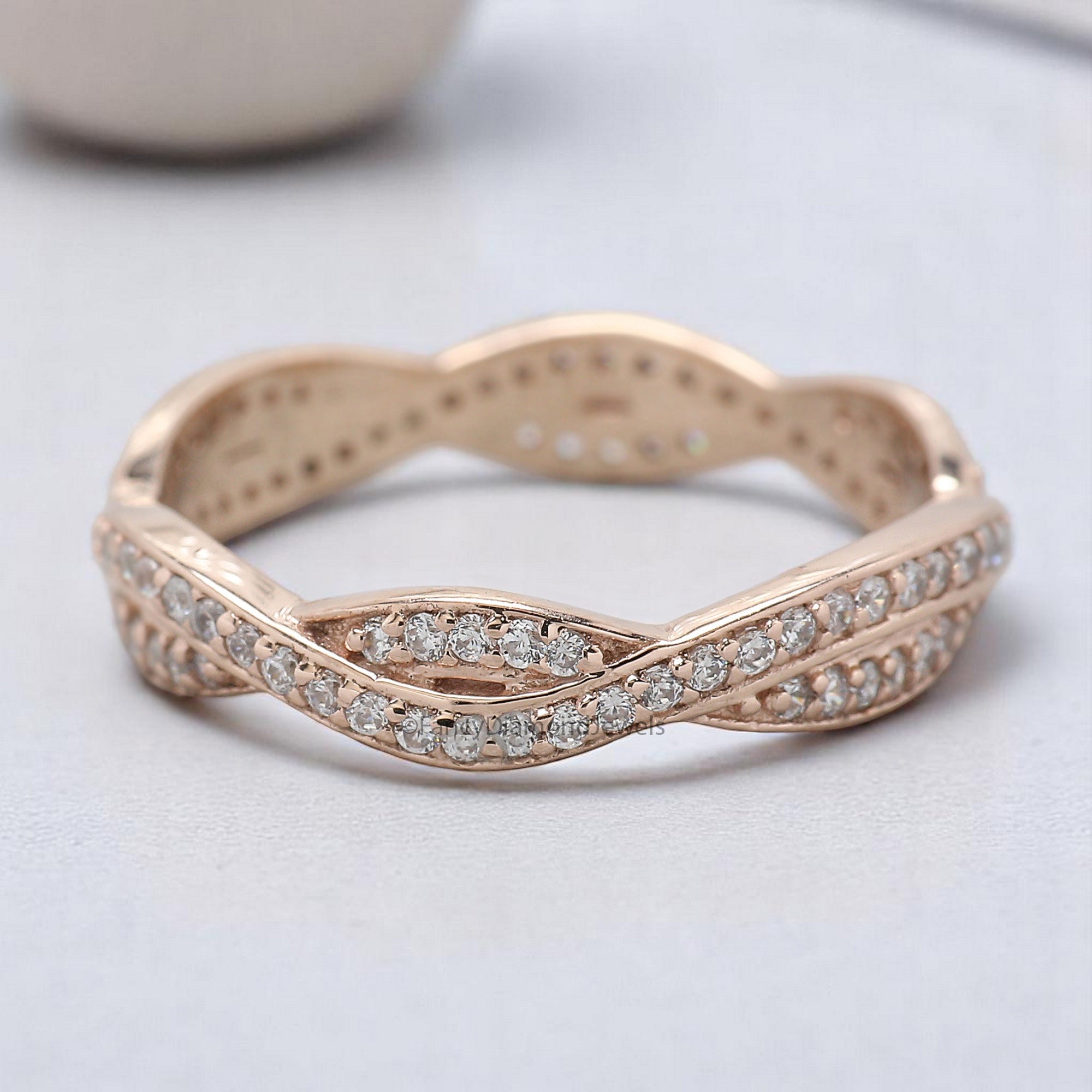 14k Solid Gold 1.00 MM Diamond Wedding Band Full Eternity Minimalist Ring stacking dainty matching anniversary ring Gift For Her KD912