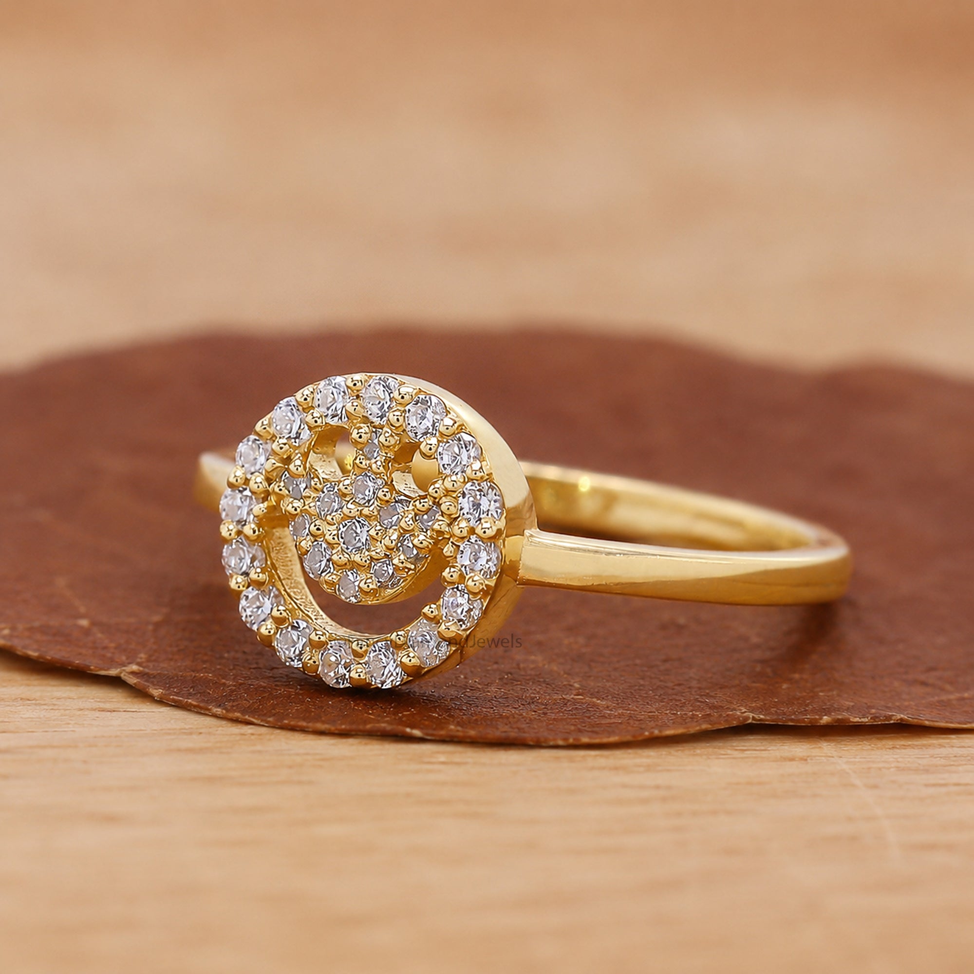 Minimalist Diamond Ring, Smile Face Round Diamond Pave Ring, Daily Wear Rings, Lab Diamond Ring, Smiley Face Ring, Gift For Daughter FD567