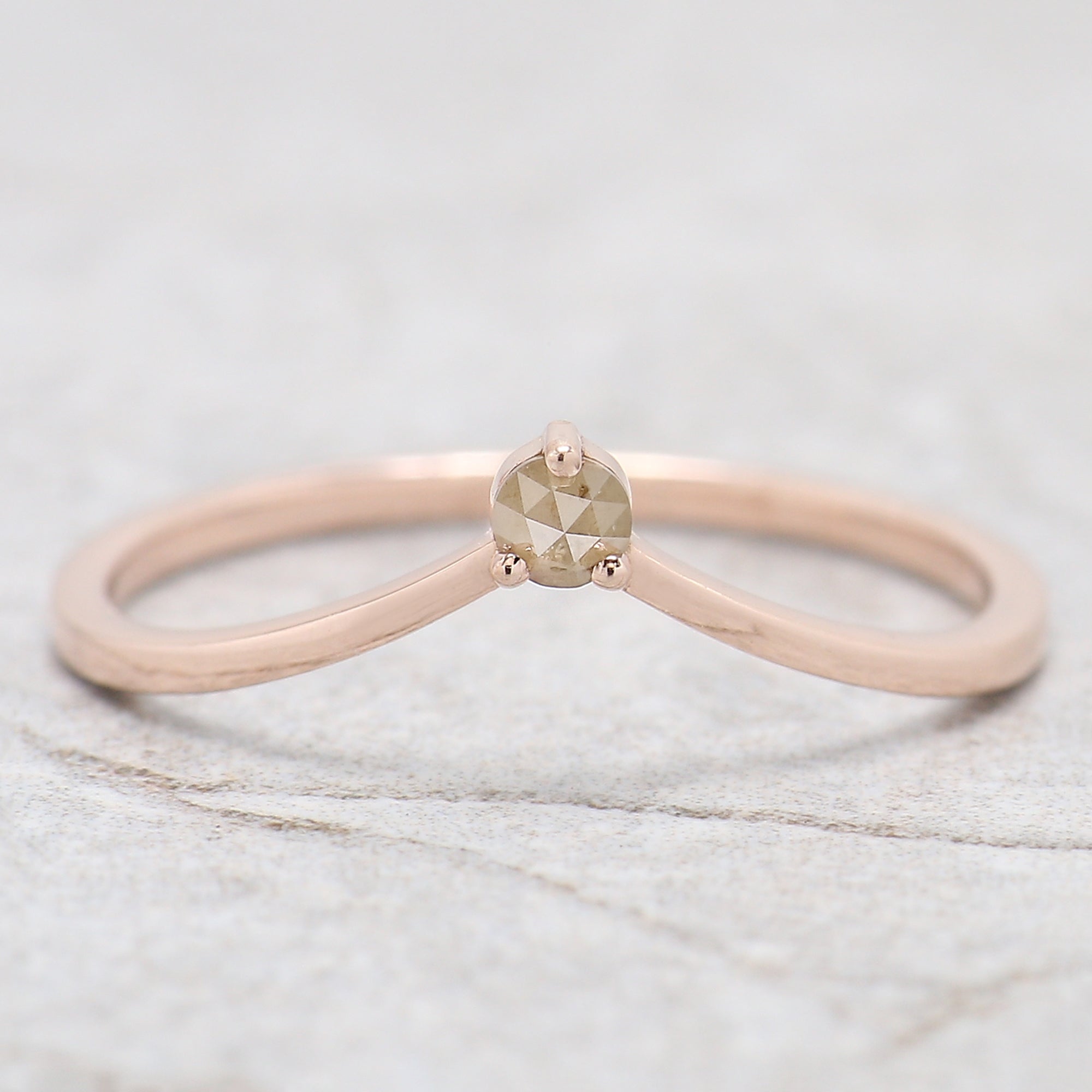 Kite Cut Grey Color Diamond Ring 1.51 Ct 8.55 MM Kite Shape Diamond Ring 14K Solid Rose Gold Silver Kite Engagement Ring Gift For Her QL9612