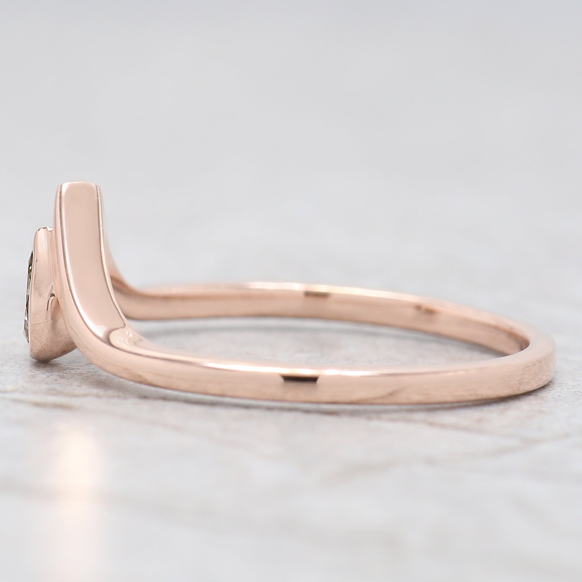 Pear Cut Yellow Color Diamond Ring 0.21 Ct 4.10 MM Pear Shape Diamond Ring 14K Solid Rose Gold Silver Engagement Ring Gift For Her QN7421