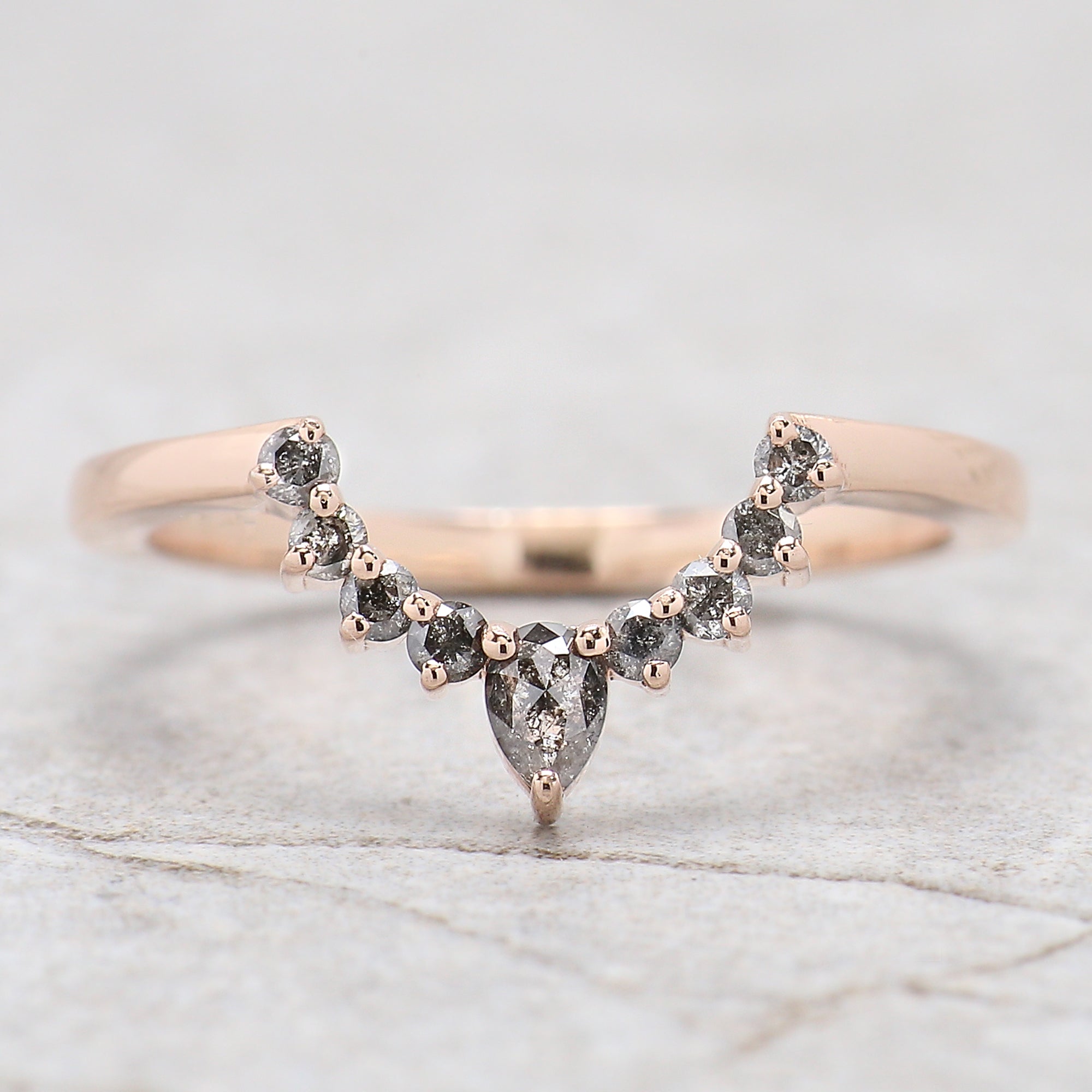 Oval Cut Salt And Pepper Diamond Ring 0.98 Ct 7.00 MM Oval Diamond Ring 14K Solid Rose Gold Silver Oval Engagement Ring Gift For Her QN1306