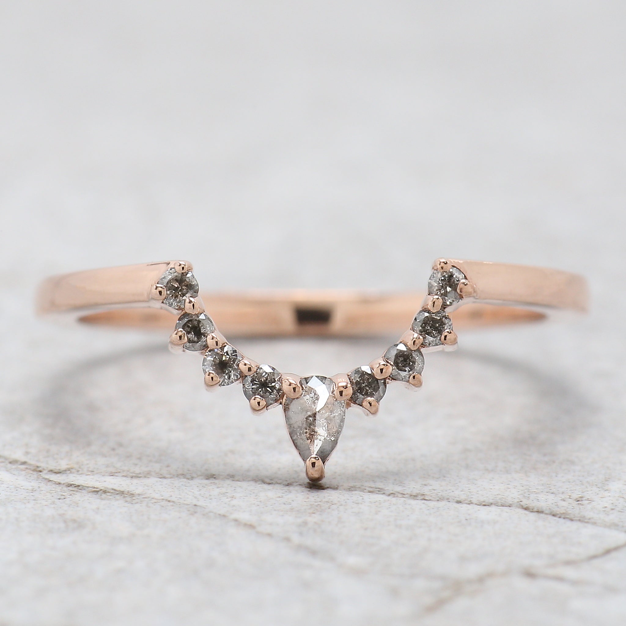 Oval Cut Salt And Pepper Diamond Ring 0.68 Ct 6.85 MM Oval Diamond Ring 14K Solid Rose Gold Silver Oval Engagement Ring Gift For Her QN978