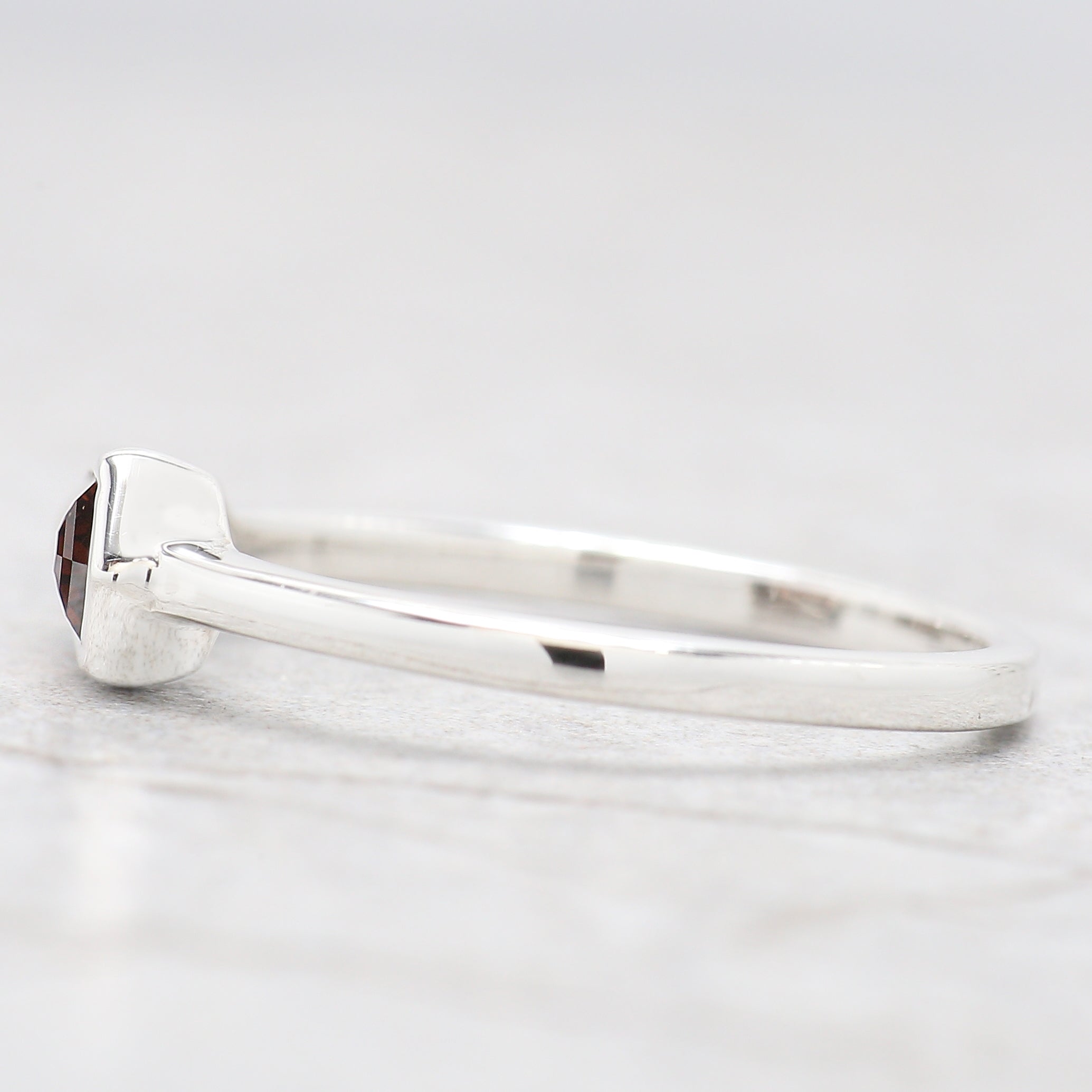 Shield Brown Color Diamond Ring 0.50 Ct 9.10 MM Shield Cut Diamond Ring 14K Solid White Gold Silver Engagement Ring Gift For Her QL1613