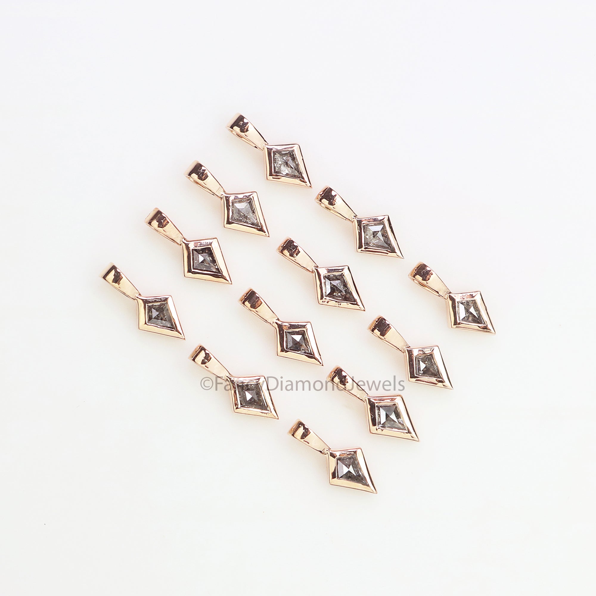 Kite Salt And Pepper Diamond Pendant, Unique Diamond Pendant, Salt And Pepper Diamond Pendant, No Chain Including Only Pendant KD1088