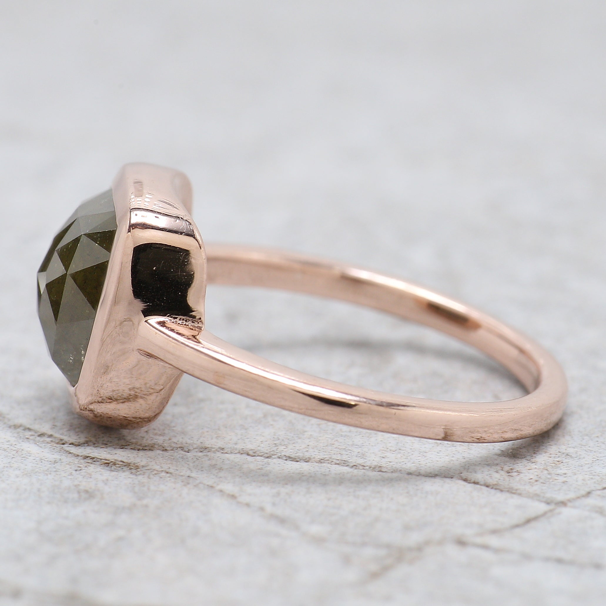 Square Cut Green Color Diamond Ring 2.71 Ct 8.36 MM Square Shape Diamond Ring 14K Solid Rose Gold Silver Engagement Ring Gift For Her QL2463