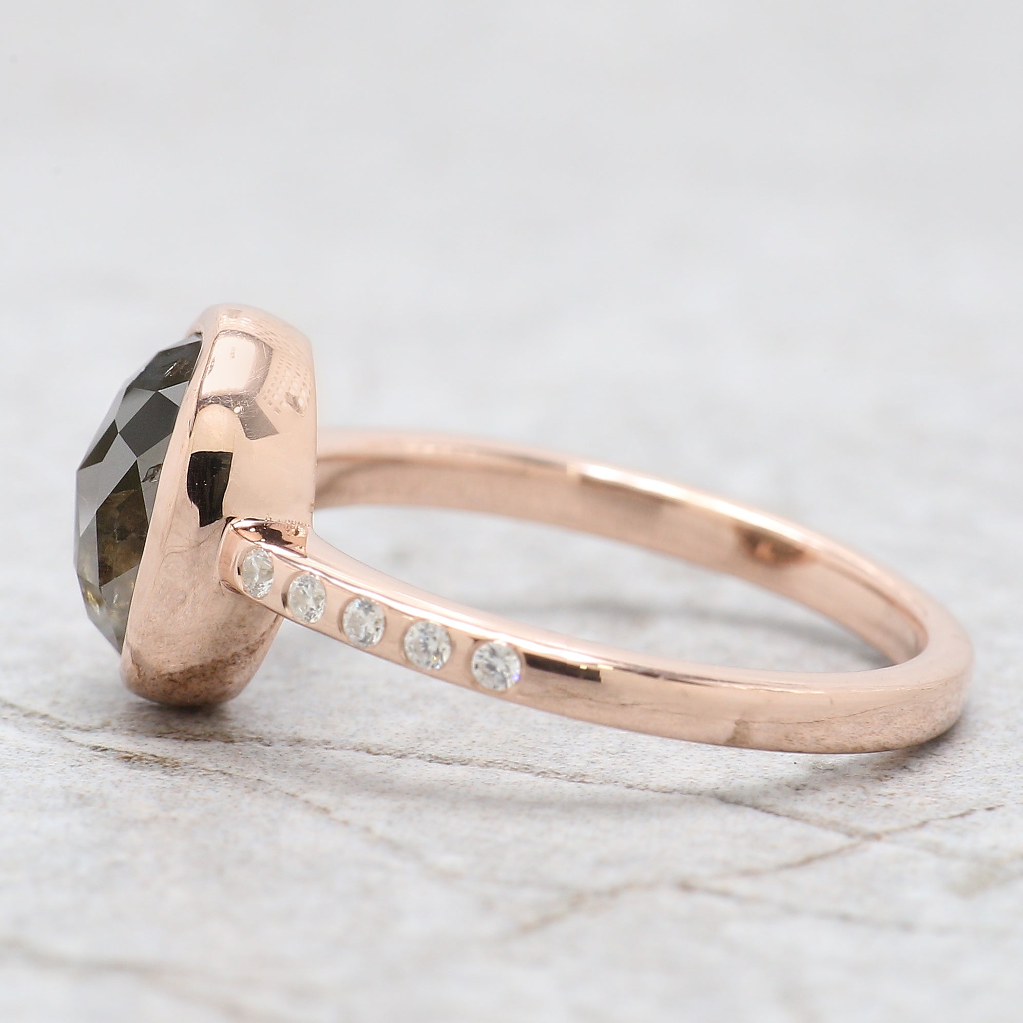 Oval Cut Green Color Diamond Ring 2.77 Ct 8.75 MM Oval Shape Diamond Ring 14K Solid Rose Gold Silver Oval Engagement Ring Gift For Her QK2155