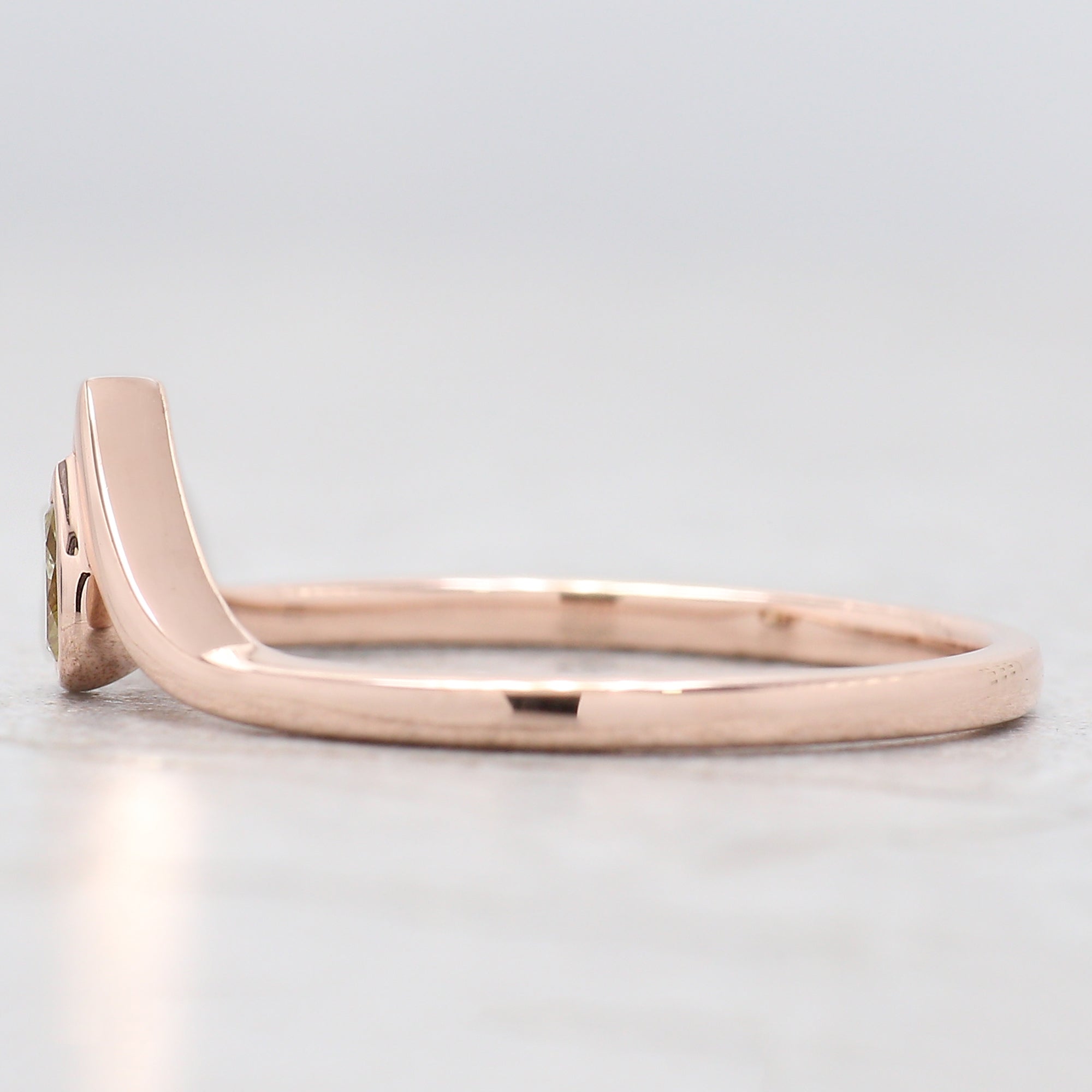 Pear Cut Yellow Color Diamond Ring 0.20 Ct 3.90 MM Pear Shape Diamond Ring 14K Solid Rose Gold Silver Engagement Ring Gift For Her QN8065