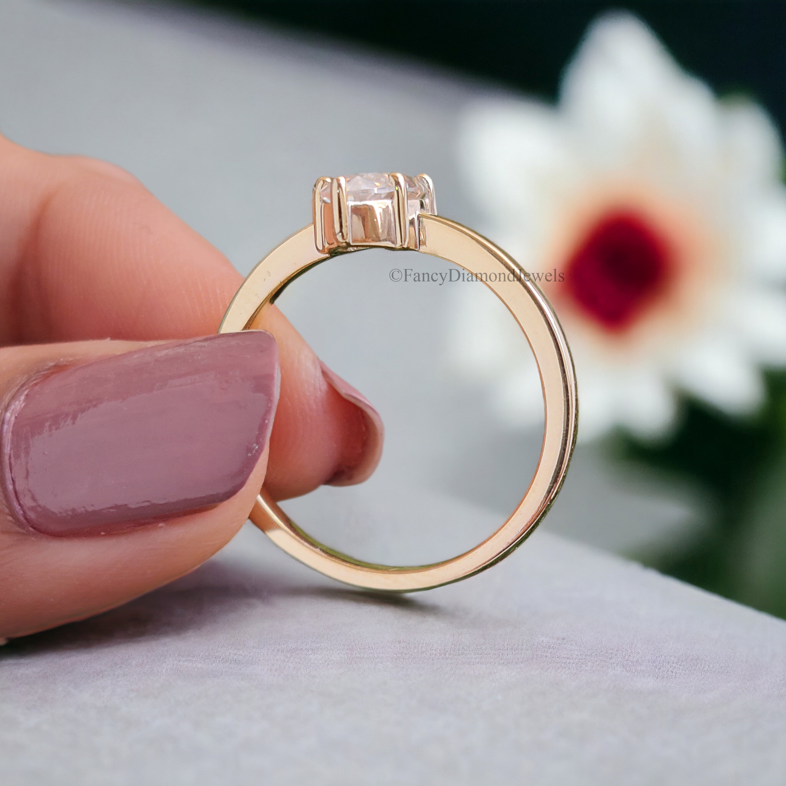 1.00 CT Marquise Cut Colorless Moissanite Ring Solitaire Prong Set Engagement Ring Wedding Ring Promise Ring for Women Gift for Her FD153