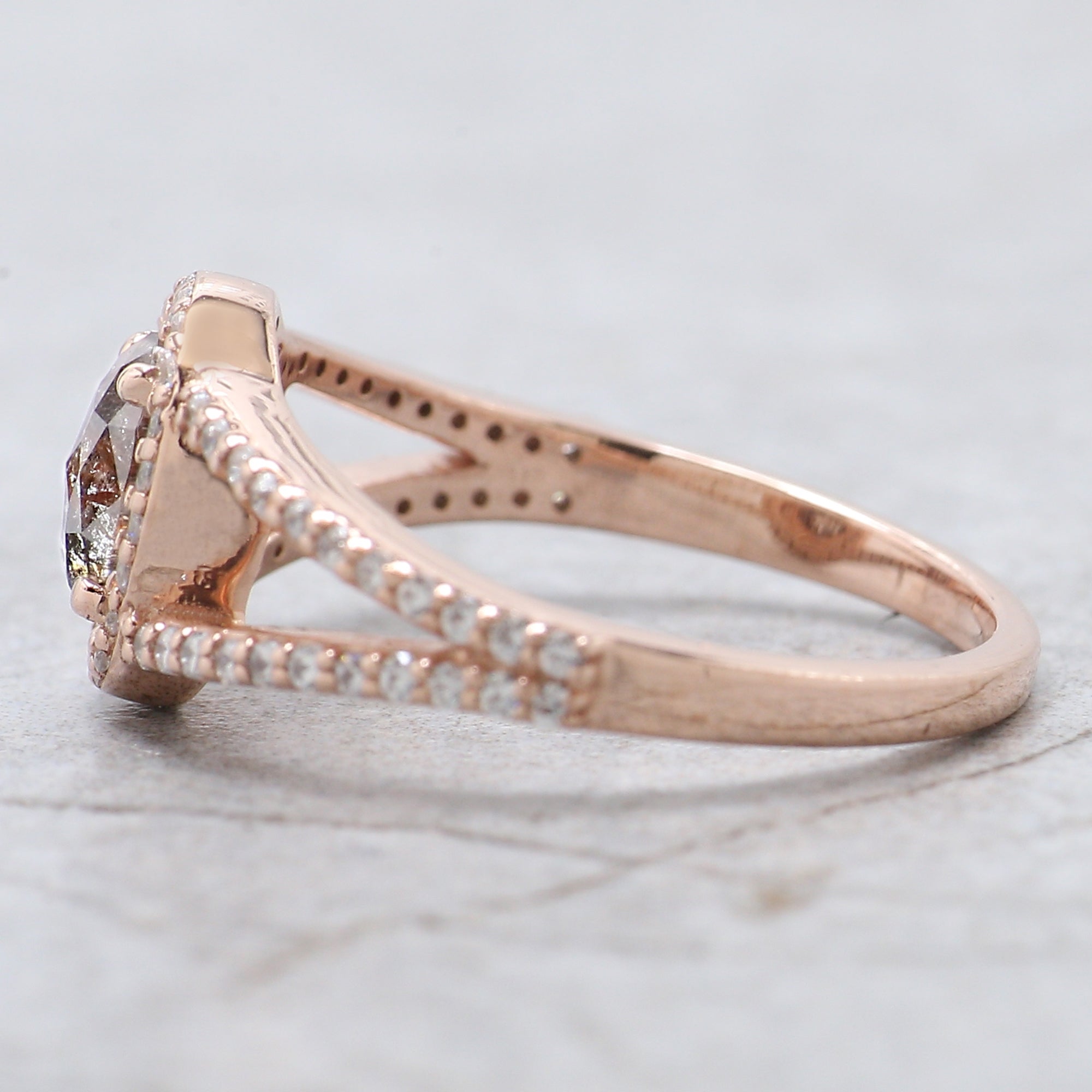 Oval Cut Brown Color Diamond Ring 0.55 Ct 6.40 MM Oval Diamond Ring 14K Solid Rose Gold Silver Oval Engagement Ring Gift For Her QK2220