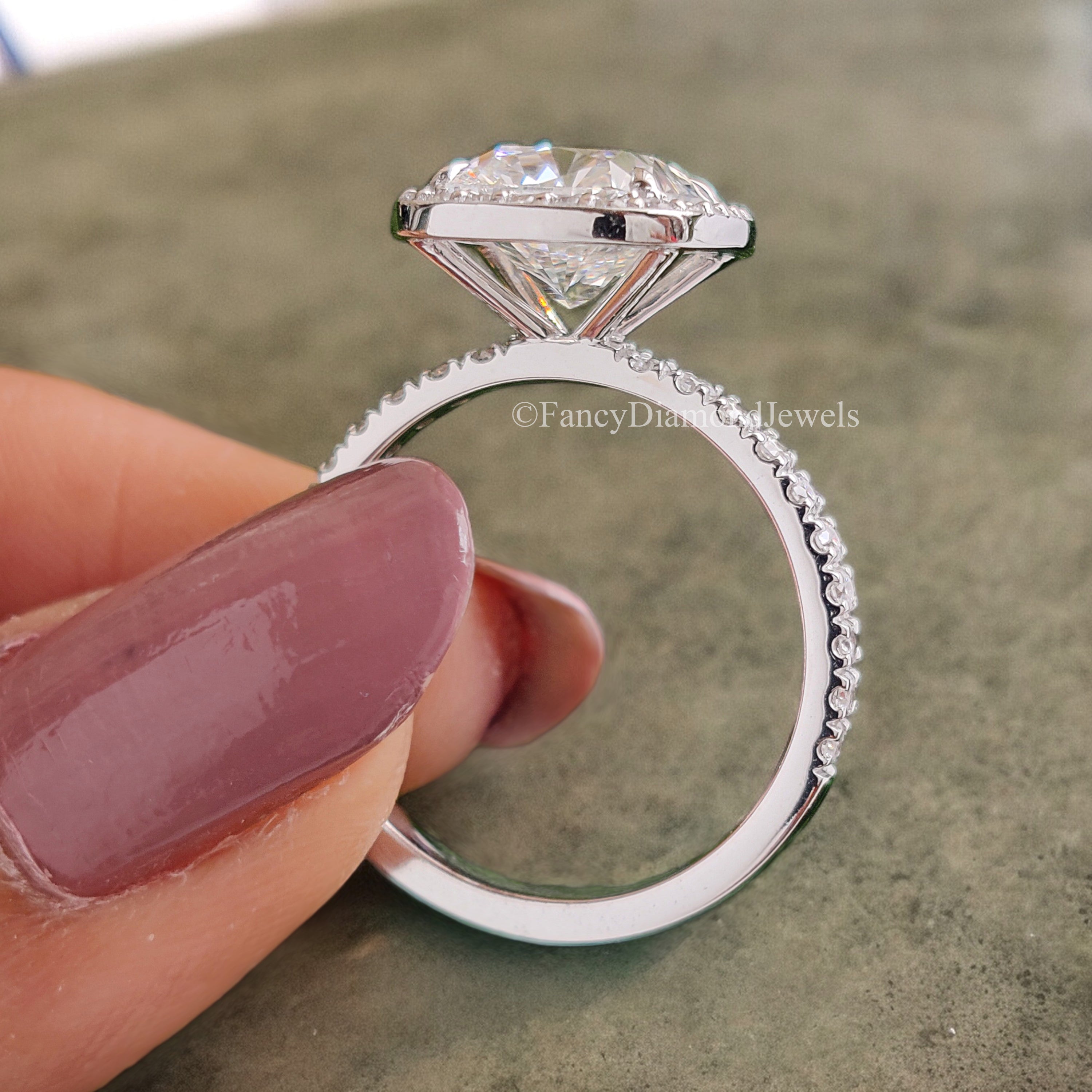 Cushion Lab Grown Engagement Ring 2.50 CT Cushion Cut Moissanite Ring Halo Set Wedding Ring For Women Promise Ring Gift For Her Ring FD192