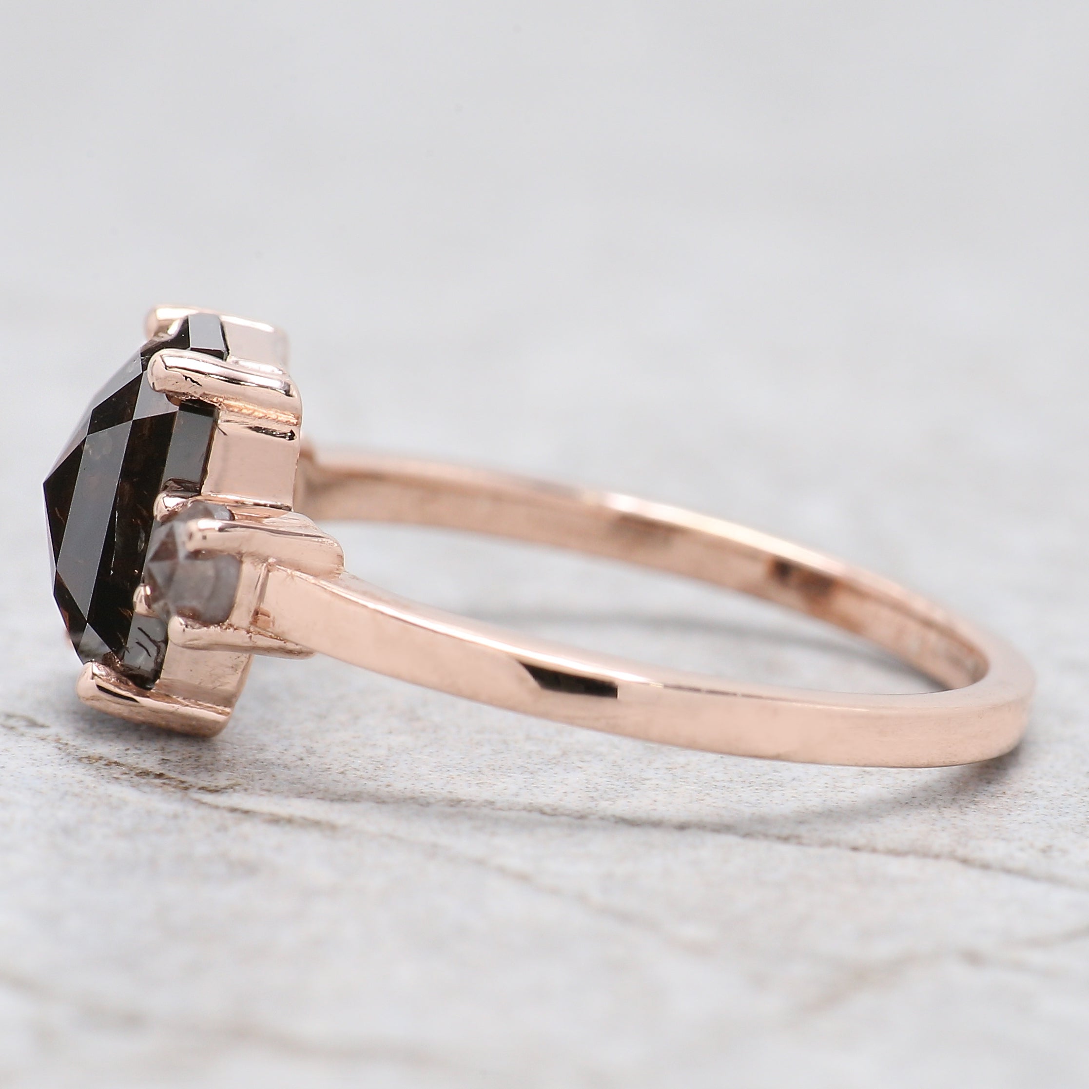 Emerald Cut Brown Color Diamond Ring 1.93 Ct 8.40 MM Emerald Shape Diamond Ring 14K Rose Gold Silver Engagement Ring Gift For Her QL9595