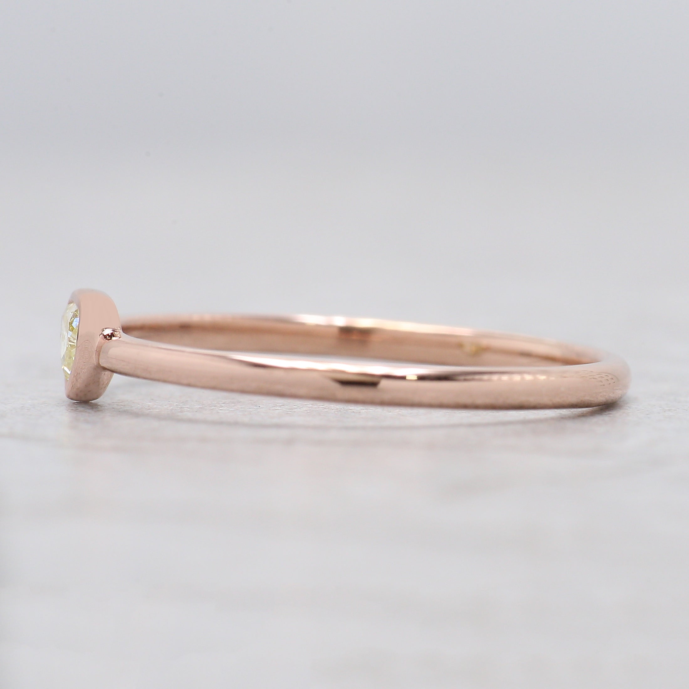 Heart Salt And Pepper Diamond Ring 0.14 Ct 3.40 MM Heart Shape Diamond Ring 14K Solid Rose Gold Silver Engagement Ring Gift For Her KDN7386