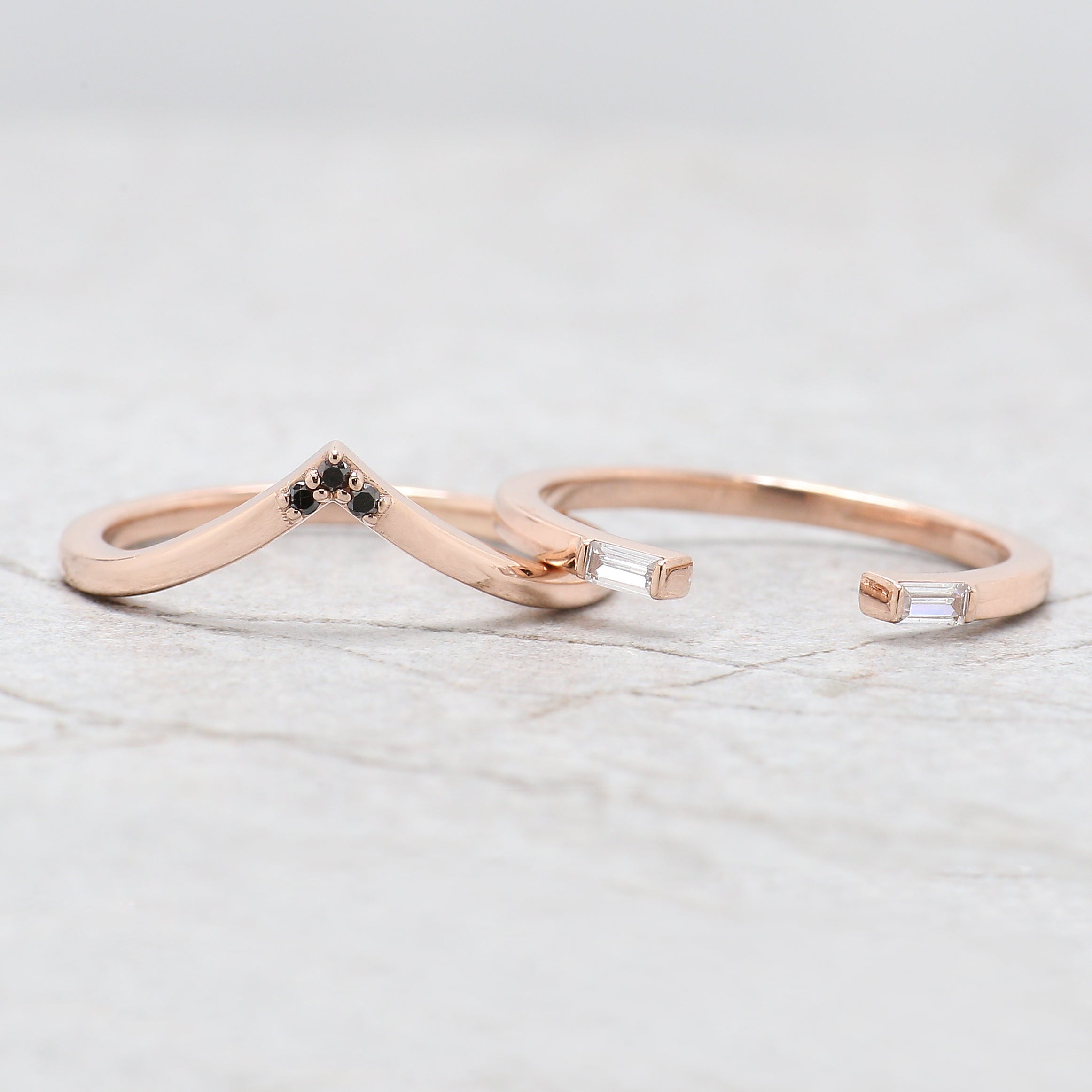 Emerald Cut Black Color Diamond Ring 2.12 Ct 7.95 MM Emerald Diamond Ring 14K Solid Rose Gold Silver Engagement Ring Gift For Her QN628