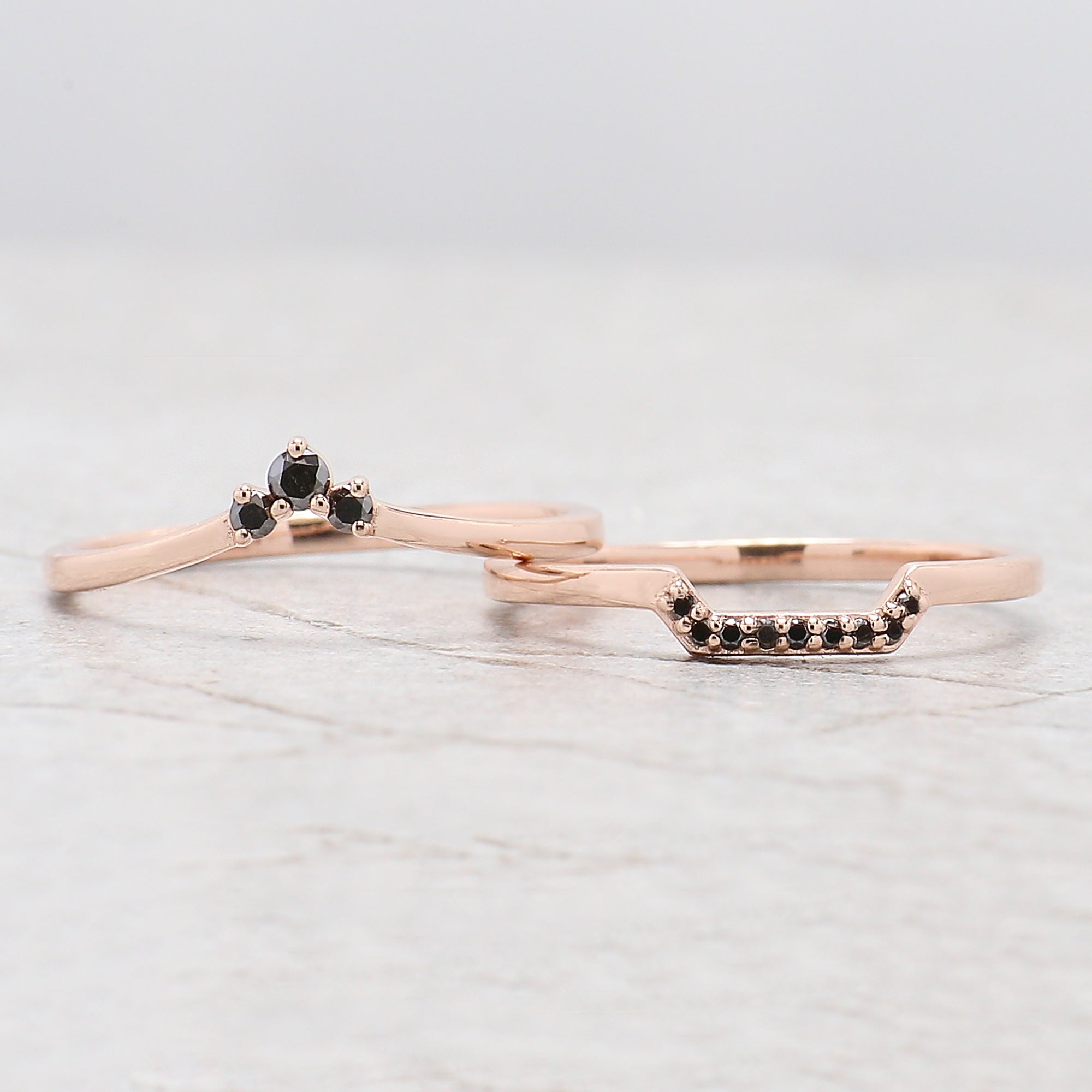 Shield Cut Salt And Pepper Diamond Ring 0.73 Ct 5.15 MM Shield Diamond Ring 14K Solid Rose Gold Silver Engagement Ring Gift For Her QN1144