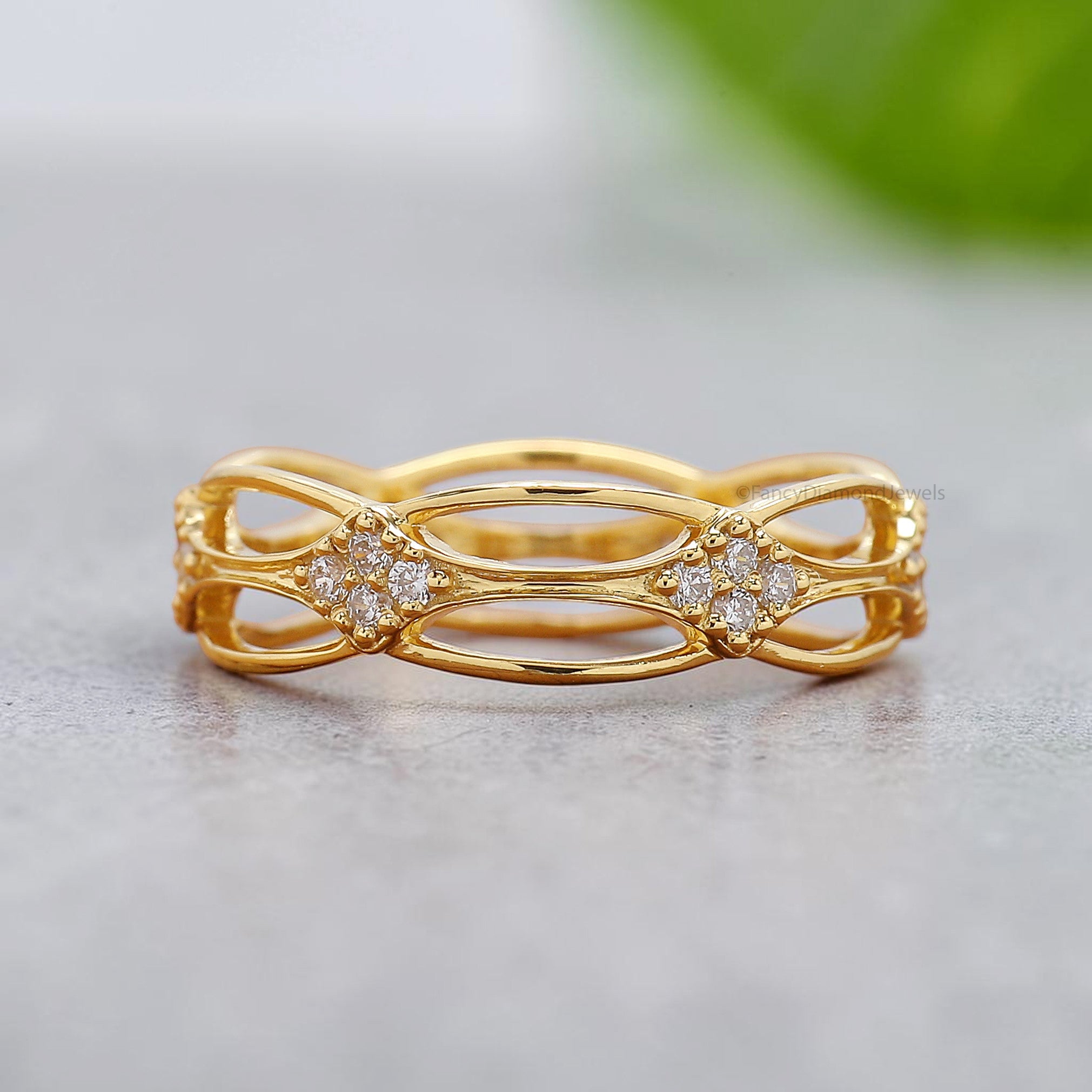 Unique Infinity Irish Knot Ring Lab Grown Diamond Celtic Knot Ring 14K Vintage Lab Wedding Band For Bridal Matching Ring For Women FD571