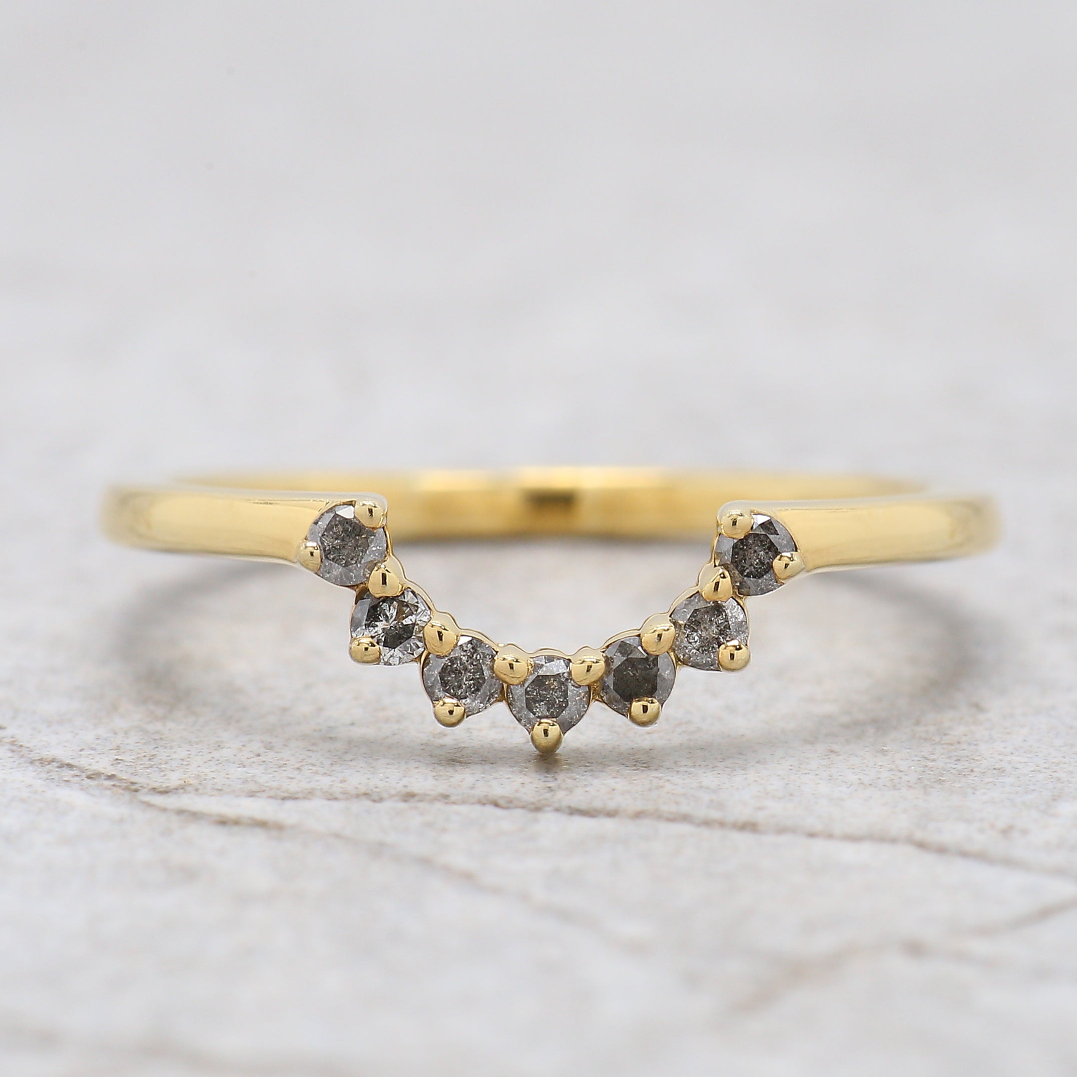 Pear Salt And Pepper Diamond Ring 1.10 Ct 7.30 MM Pear Diamond Ring 14K Solid Yellow Gold Silver Engagement Pear Ring Gift For Her QN1877