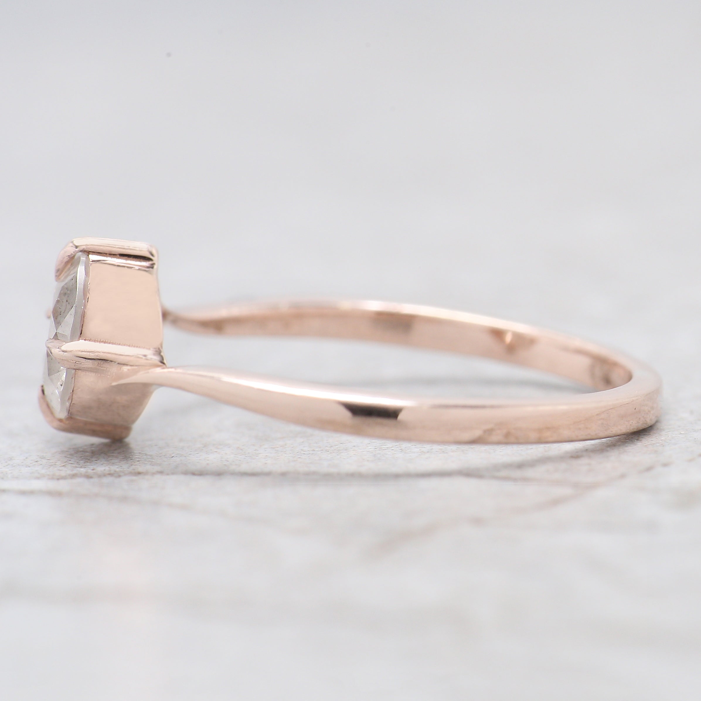 Round Cut White Color Diamond Ring 0.73 Ct 5.85 MM Round Shape Diamond Ring 14K Rose Gold Silver Round Engagement Ring Gift For Her QL347