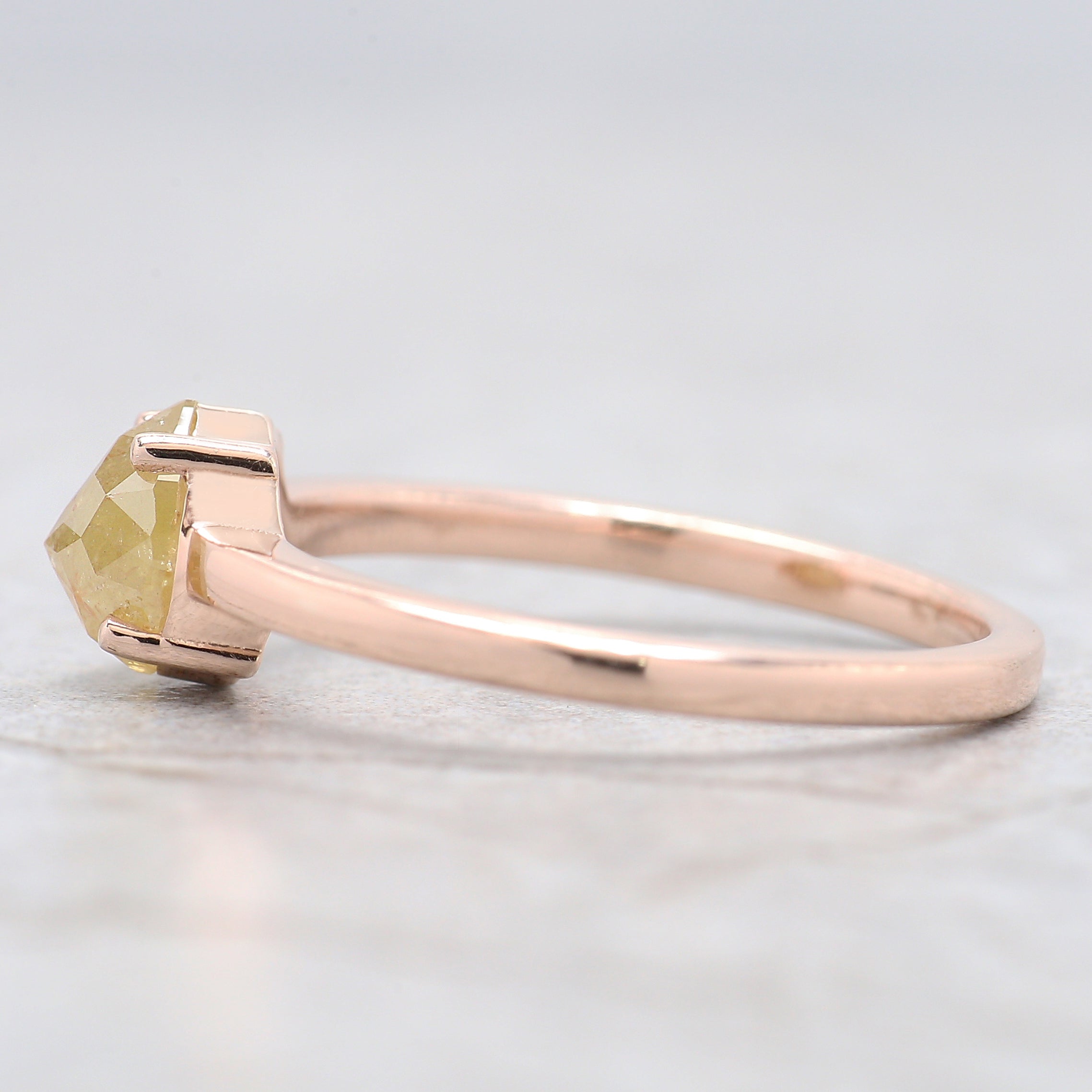 Pear Cut Yellow Color Diamond Ring 1.02 Ct 6.35 MM Pear Shape Diamond Ring 14K Solid Rose Gold Silver Engagement Ring Gift For Her QL1743