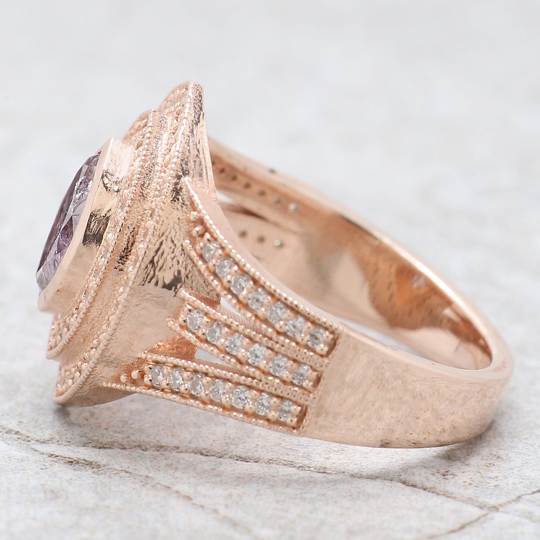 GIA Certified Marquise Pink Color Diamond Ring 0.53 Ct 7.43 MM Marquise Diamond Ring 14K Solid Rose Gold Engagement Ring Gift For Her QL6912