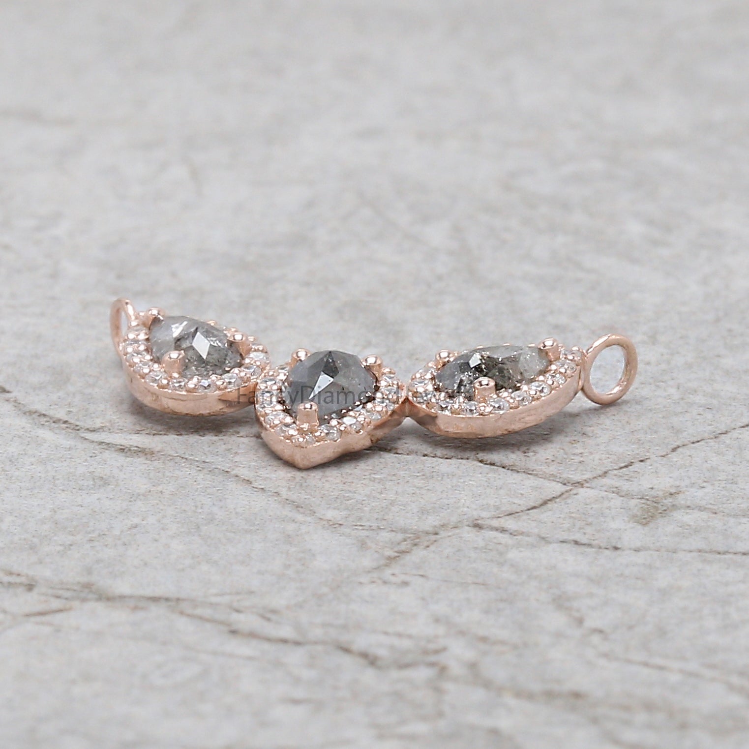 Pear Salt And Pepper Diamond Pendant, Unique Diamond Pendant, Salt And Pepper Diamond Pendant,Pear Pendant, Dangling Diamond Pendant KDN2285