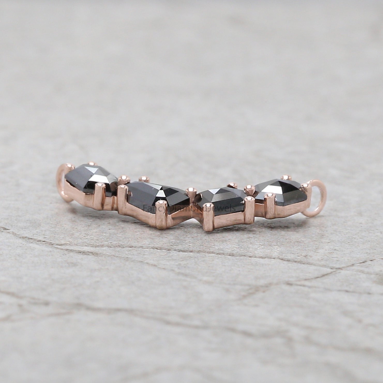 Mix Shape Black Color Diamond Pendant 1.04 Ct 5.55 MM Mix Shape Cut Diamond Pendant 14K Solid Rose Gold Silver Engagement Pendant QK2621